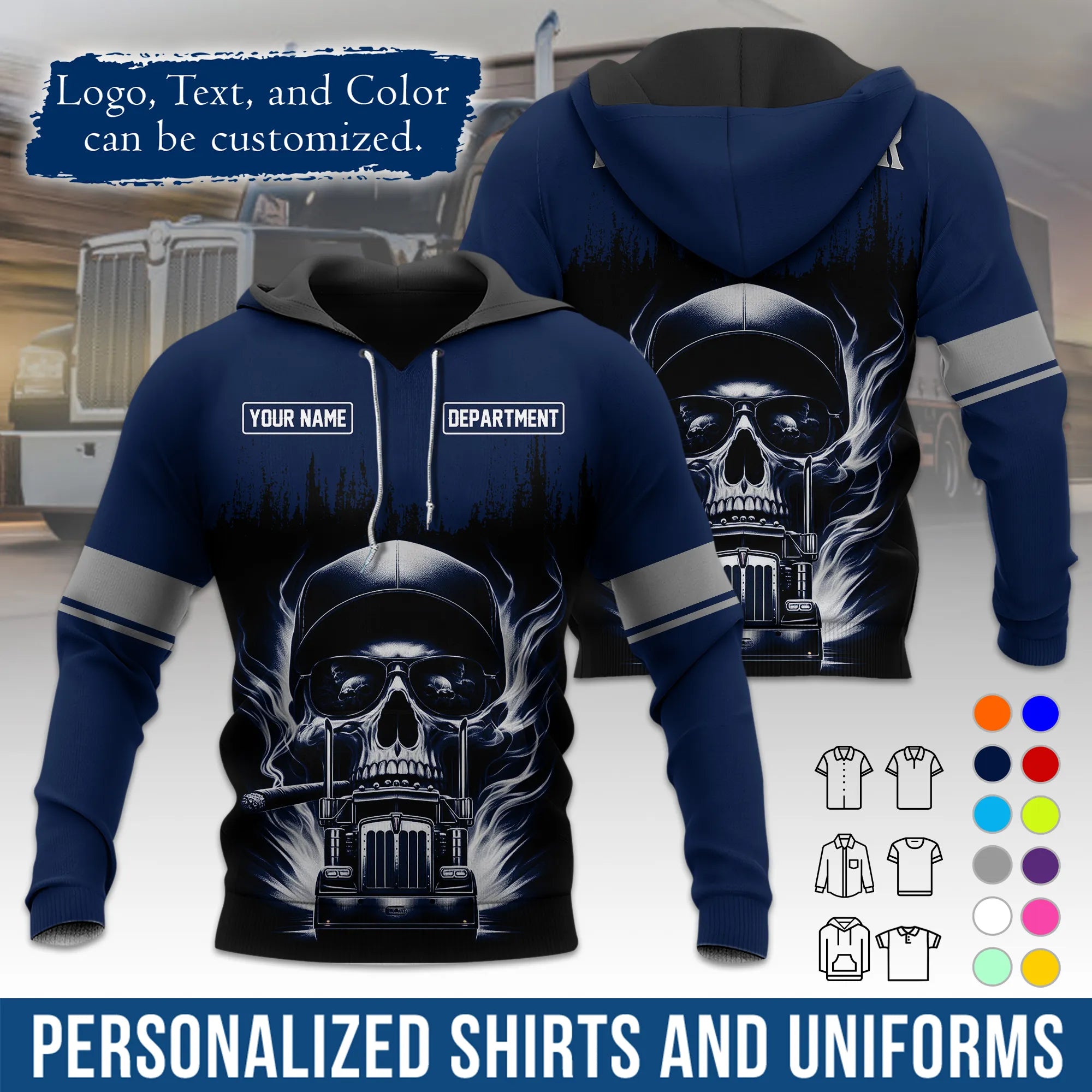 Custom Logo Trucker Apparel, Bulk Order Available, Personalized Gift for Trucking Business TRD01