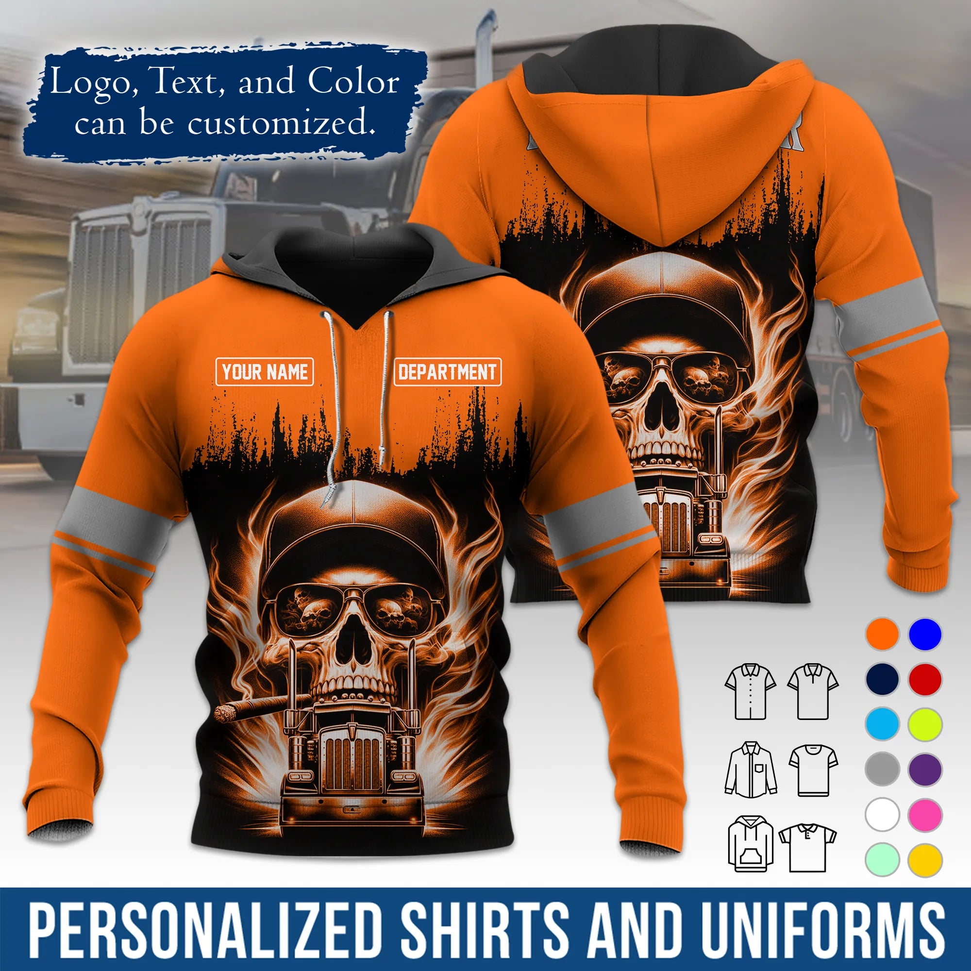 Custom Logo Trucker Apparel, Bulk Order Available, Personalized Gift for Trucking Business TRD01