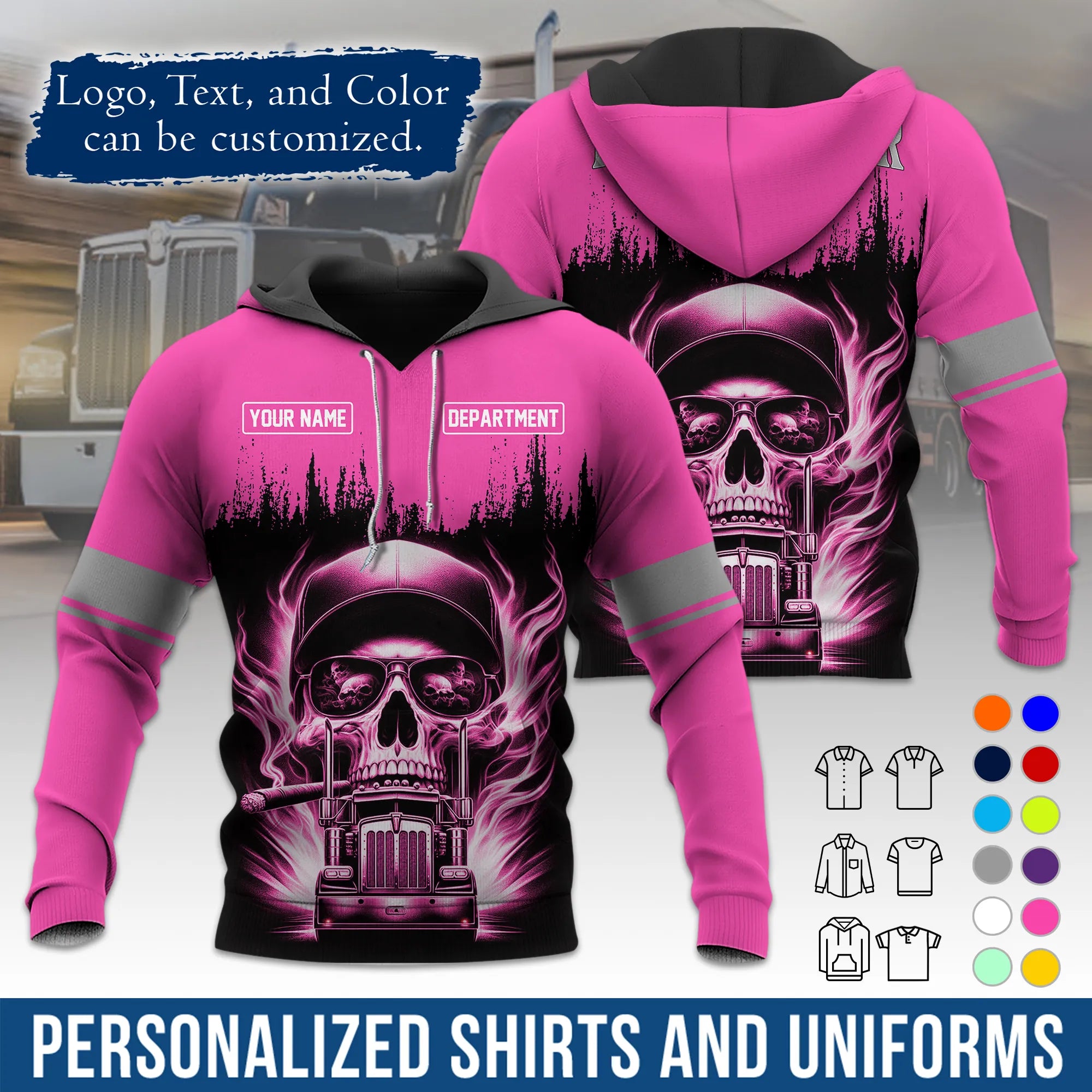 Custom Logo Trucker Apparel, Bulk Order Available, Personalized Gift for Trucking Business TRD01