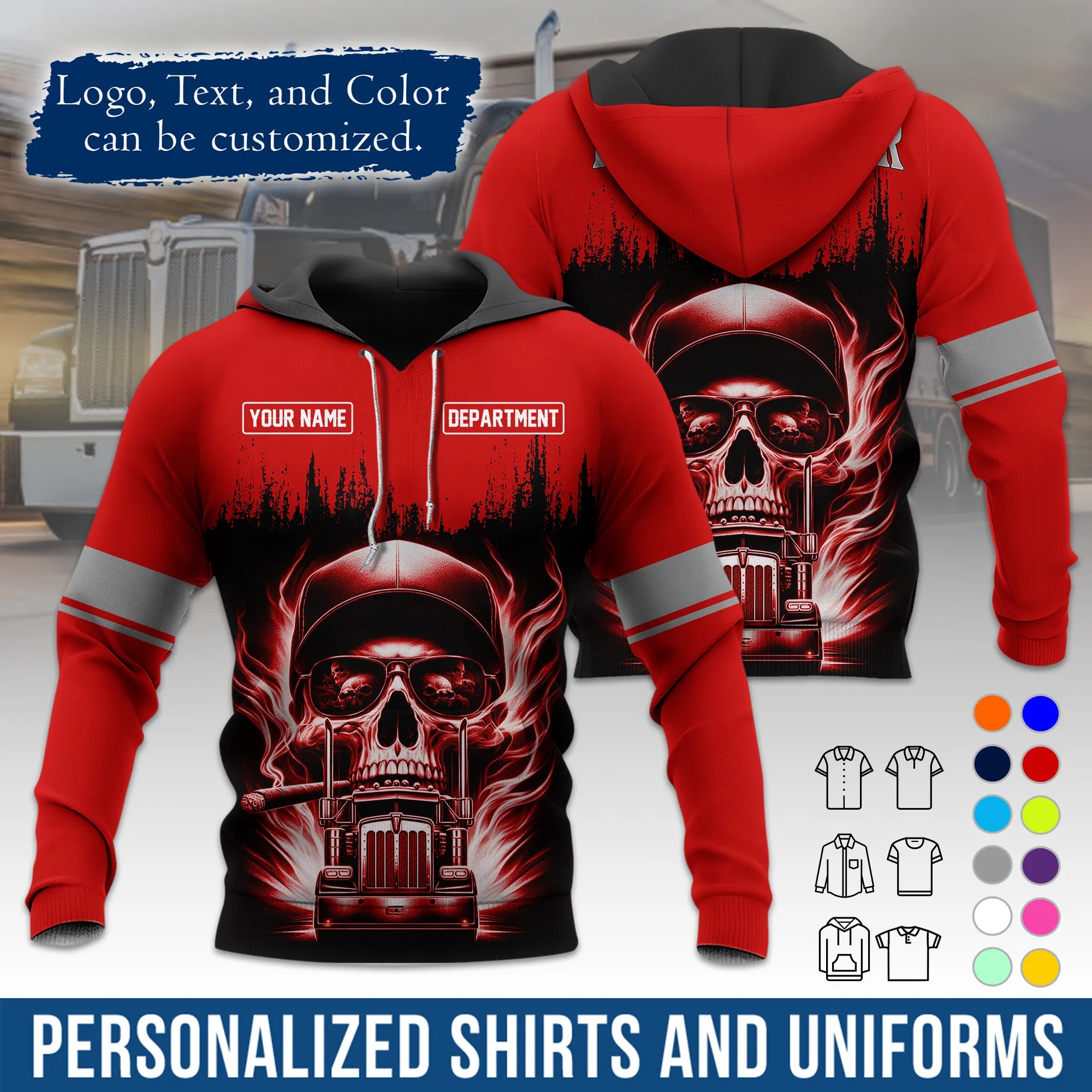 Custom Logo Trucker Apparel, Bulk Order Available, Personalized Gift for Trucking Business TRD01