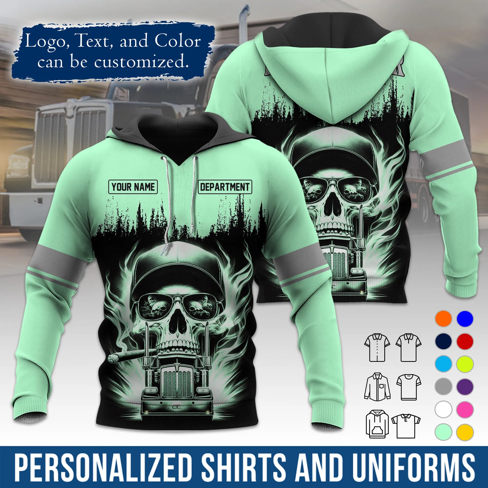 Custom Logo Trucker Apparel, Bulk Order Available, Personalized Gift for Trucking Business TRD01