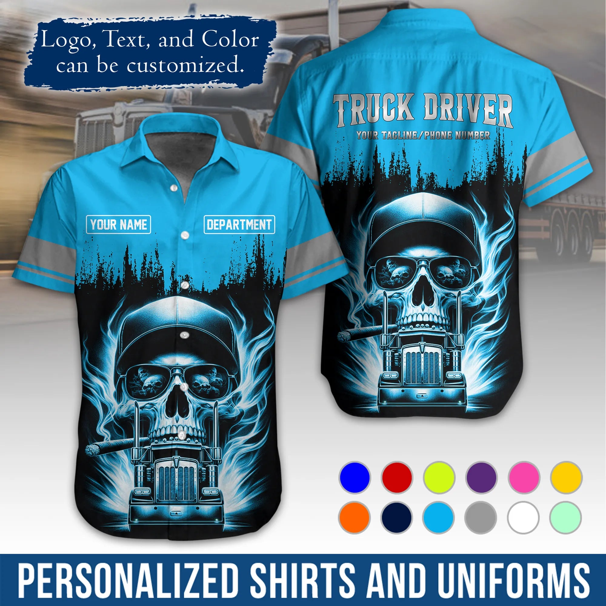 Custom Logo Trucker Apparel, Bulk Order Available, Personalized Gift for Trucking Business TRD01