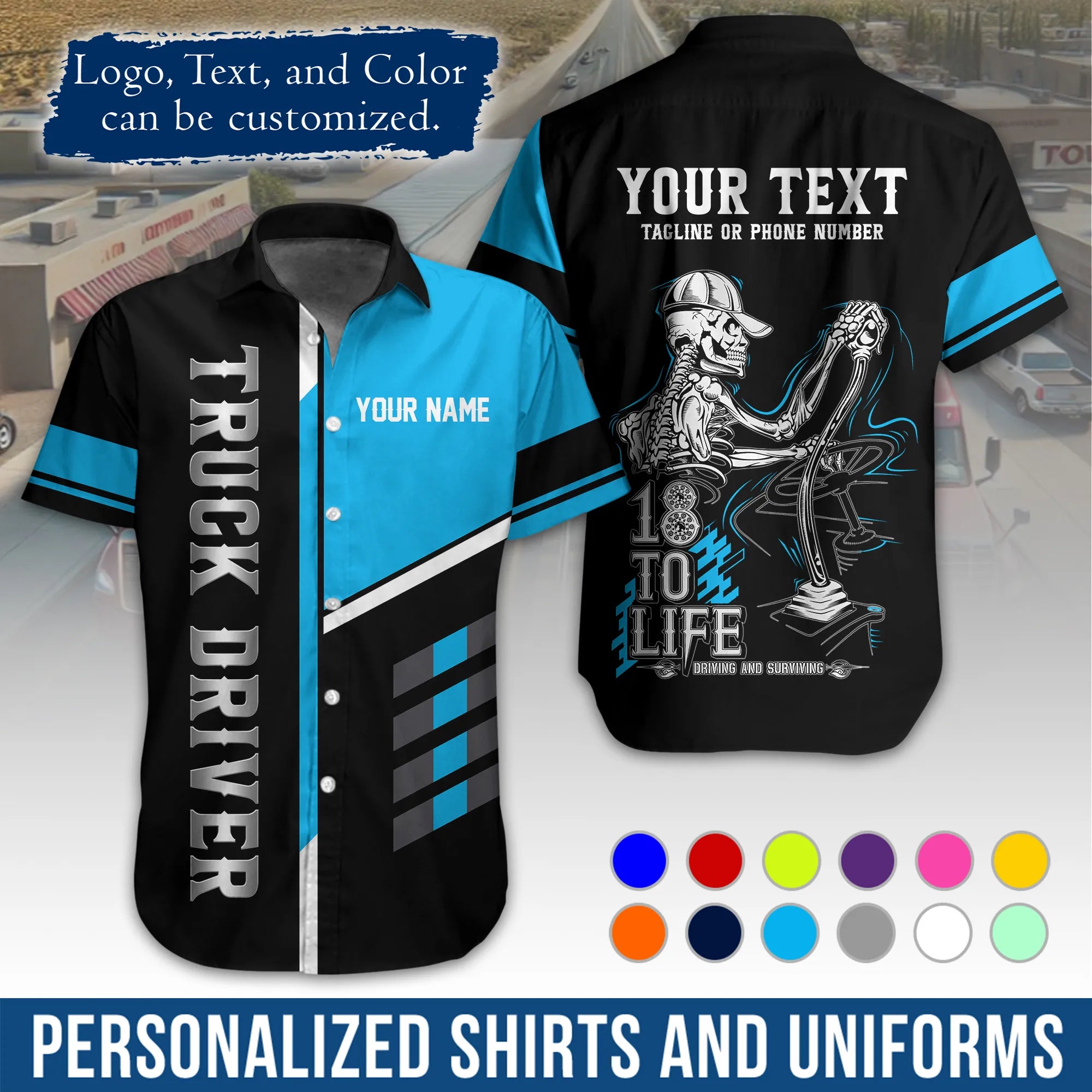 Custom Logo Trucker Apparel, Bulk Order Available, Personalized Gift for Trucking Business TRD08