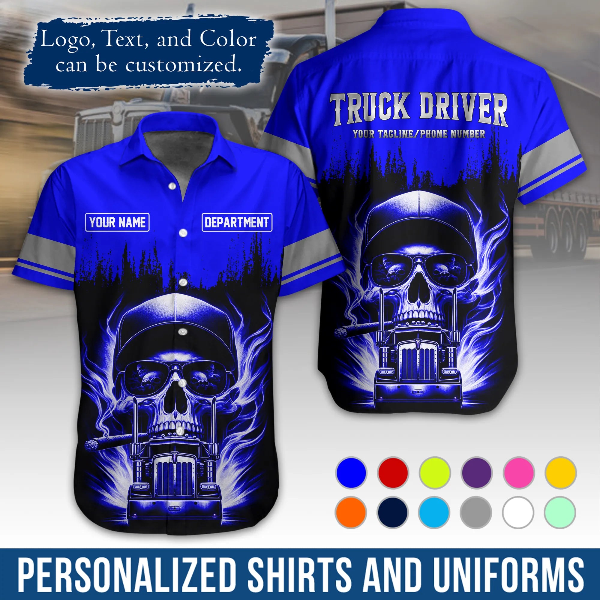 Custom Logo Trucker Apparel, Bulk Order Available, Personalized Gift for Trucking Business TRD01