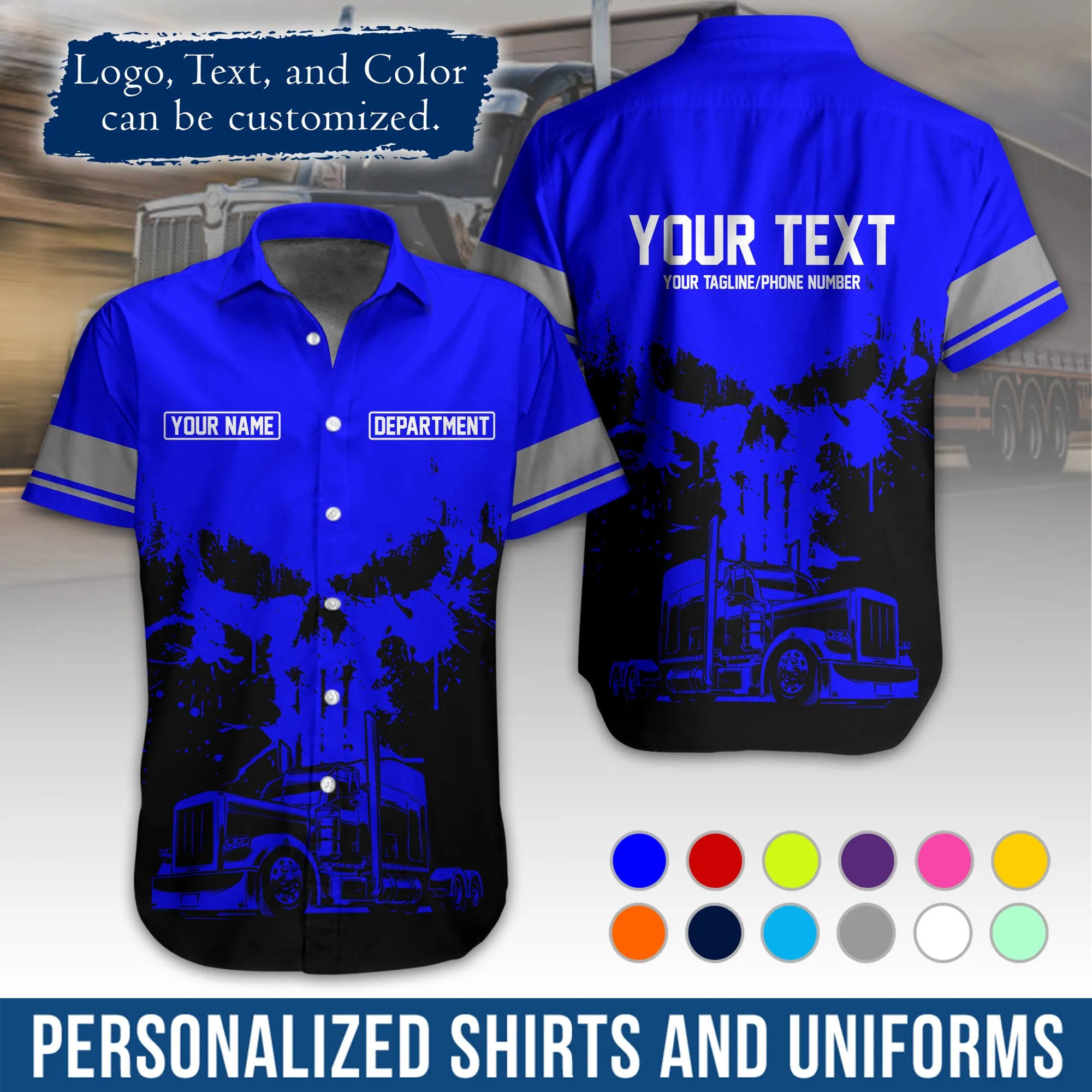 Custom Logo Trucker Apparel, Bulk Order Available, Personalized Gift for Trucking Business TRD05