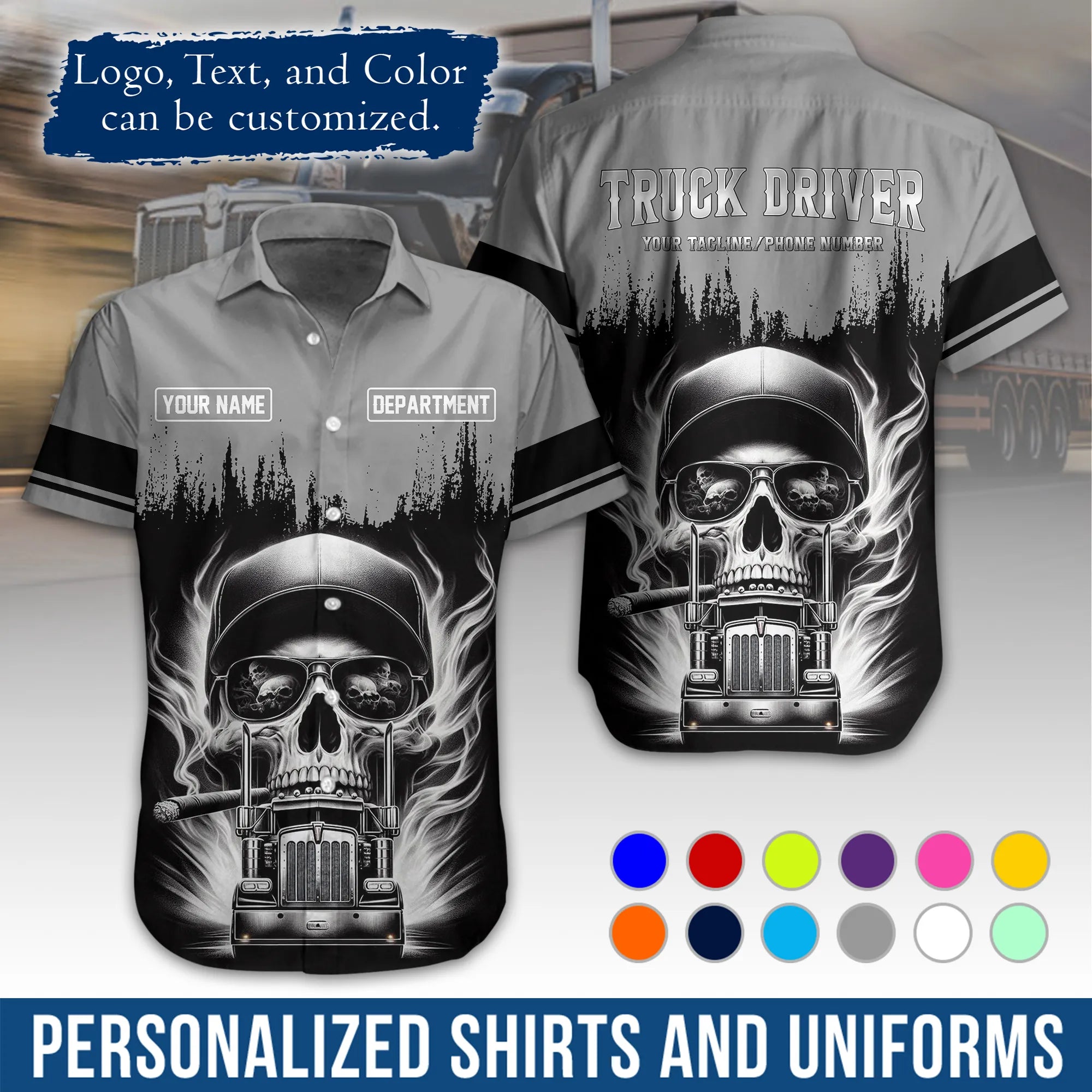 Custom Logo Trucker Apparel, Bulk Order Available, Personalized Gift for Trucking Business TRD01