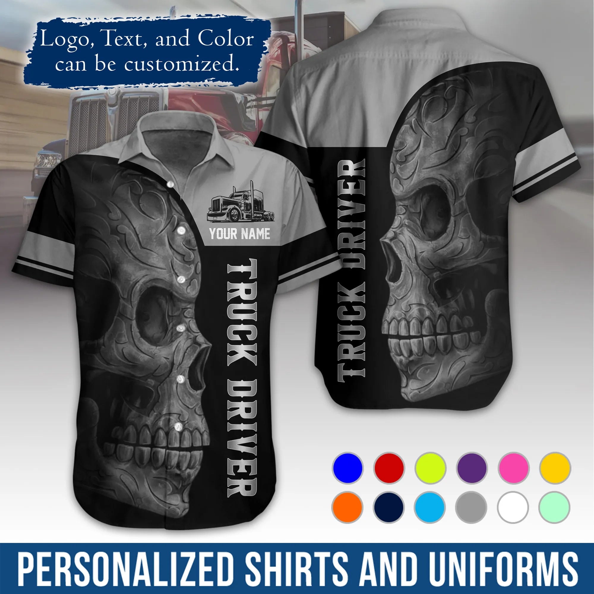 Custom Logo Trucker Apparel, Bulk Order Available, Personalized Gift for Trucking Business TRD07