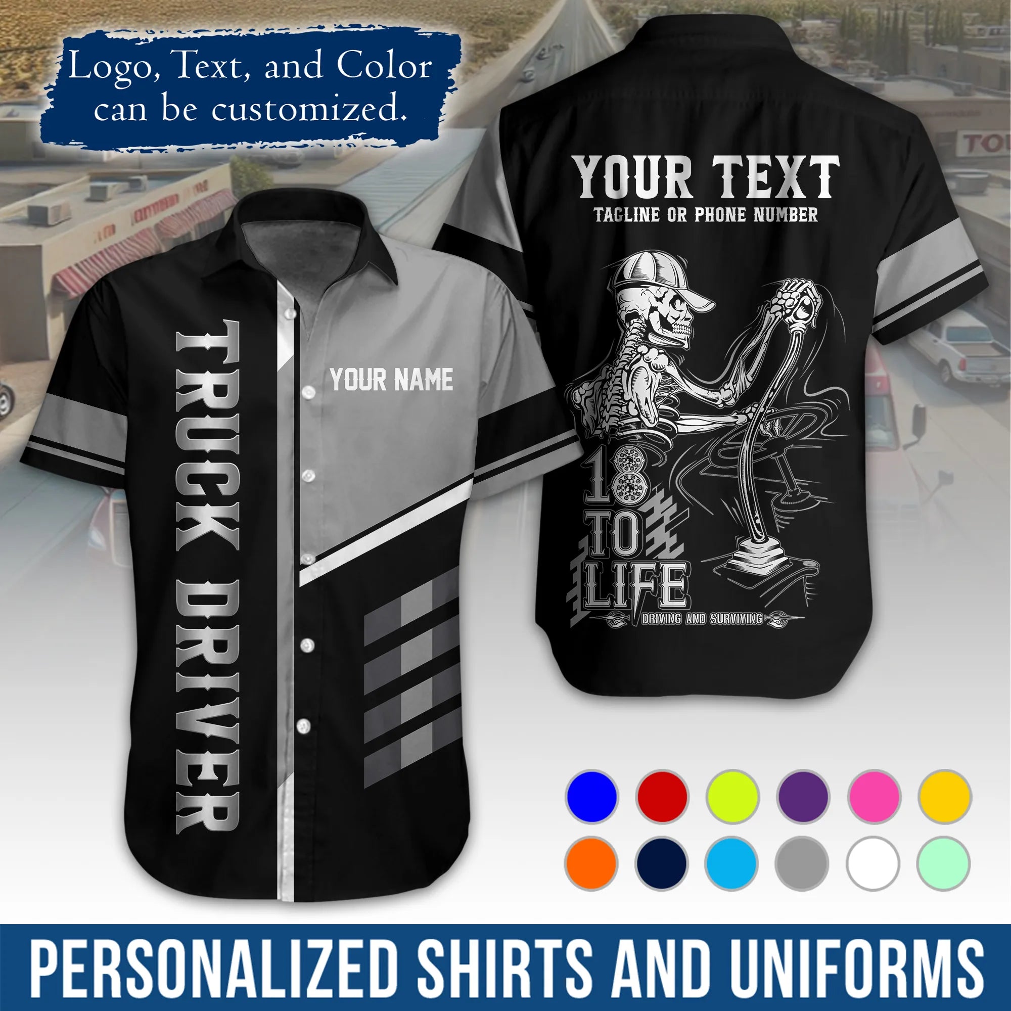 Custom Logo Trucker Apparel, Bulk Order Available, Personalized Gift for Trucking Business TRD08