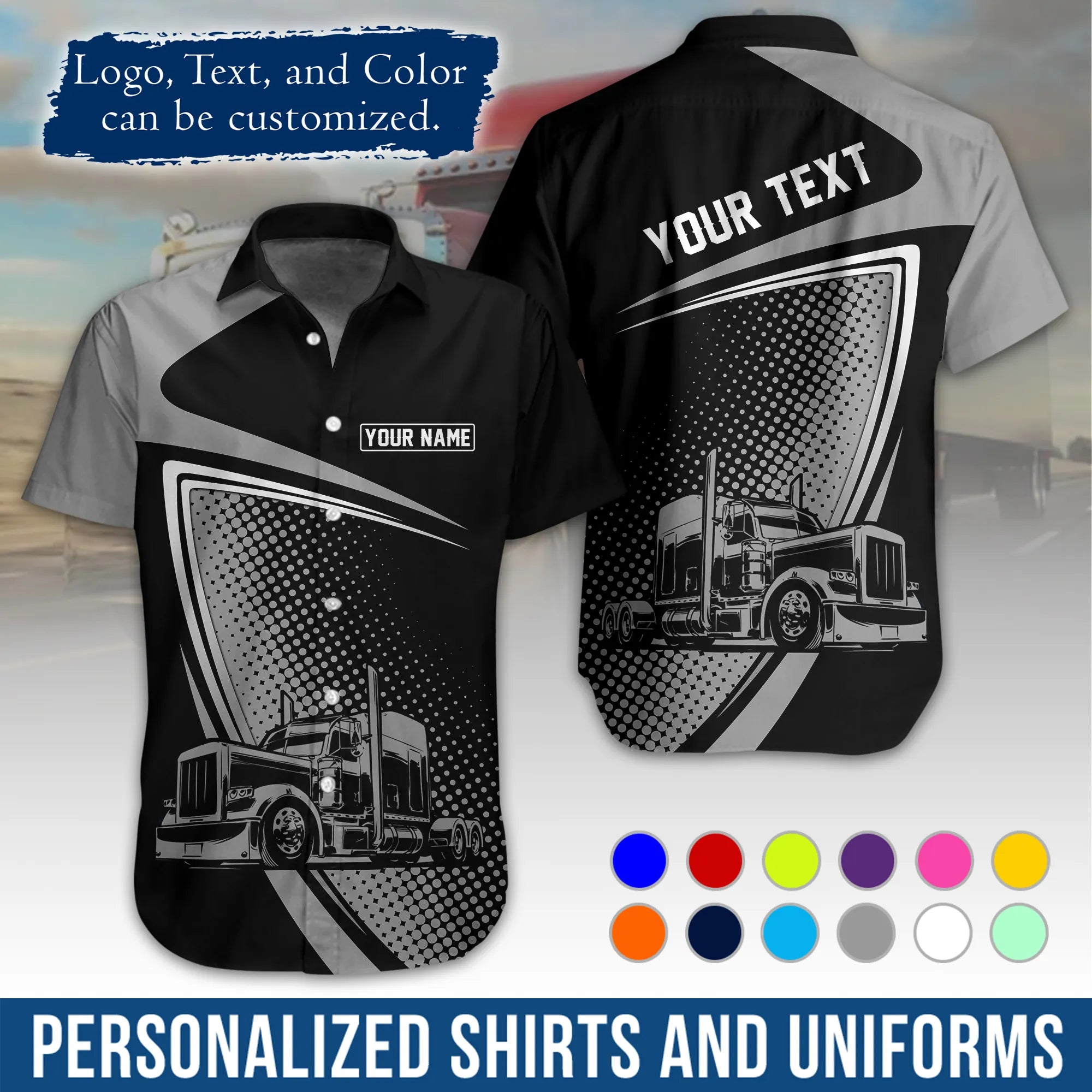 Custom Logo Trucker Apparel, Bulk Order Available, Personalized Gift for Trucking Business TRD02