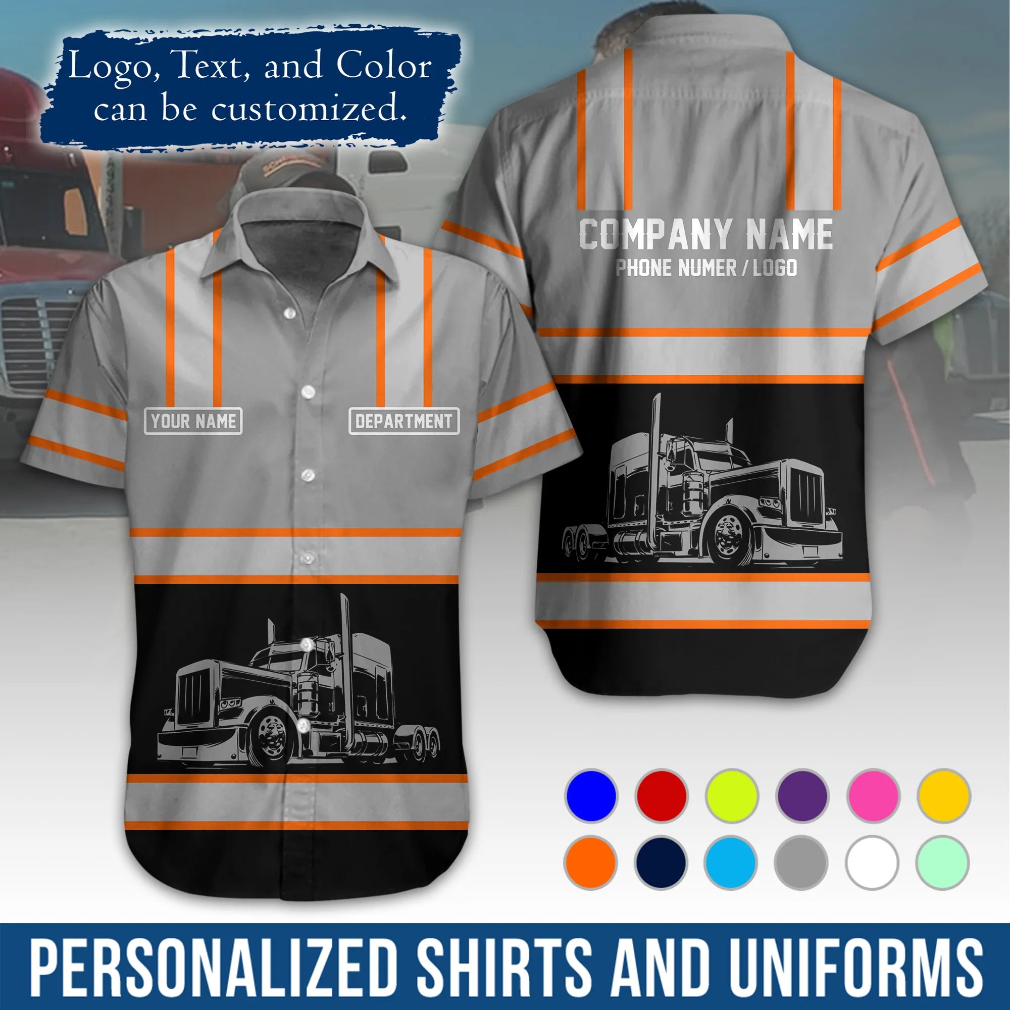 Custom Logo Trucker Apparel, Bulk Order Available, Personalized Gift for Trucking Business TRD03