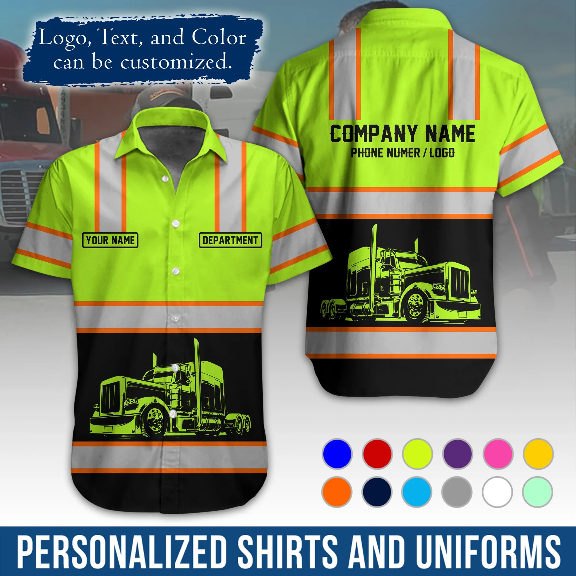Custom Logo Trucker Apparel, Bulk Order Available, Personalized Gift for Trucking Business TRD03