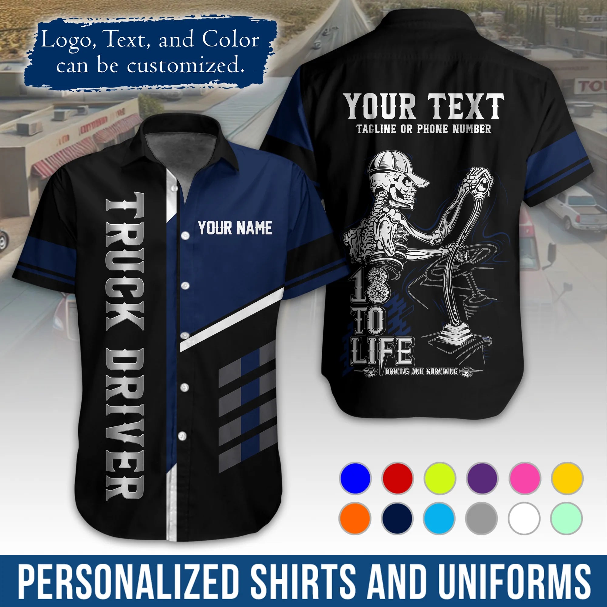 Custom Logo Trucker Apparel, Bulk Order Available, Personalized Gift for Trucking Business TRD08