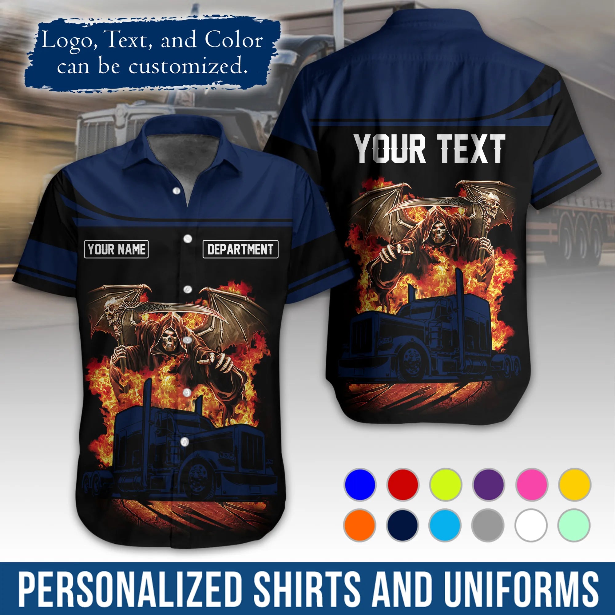 Custom Logo Trucker Apparel, Bulk Order Available, Personalized Gift for Trucking Business TRD04