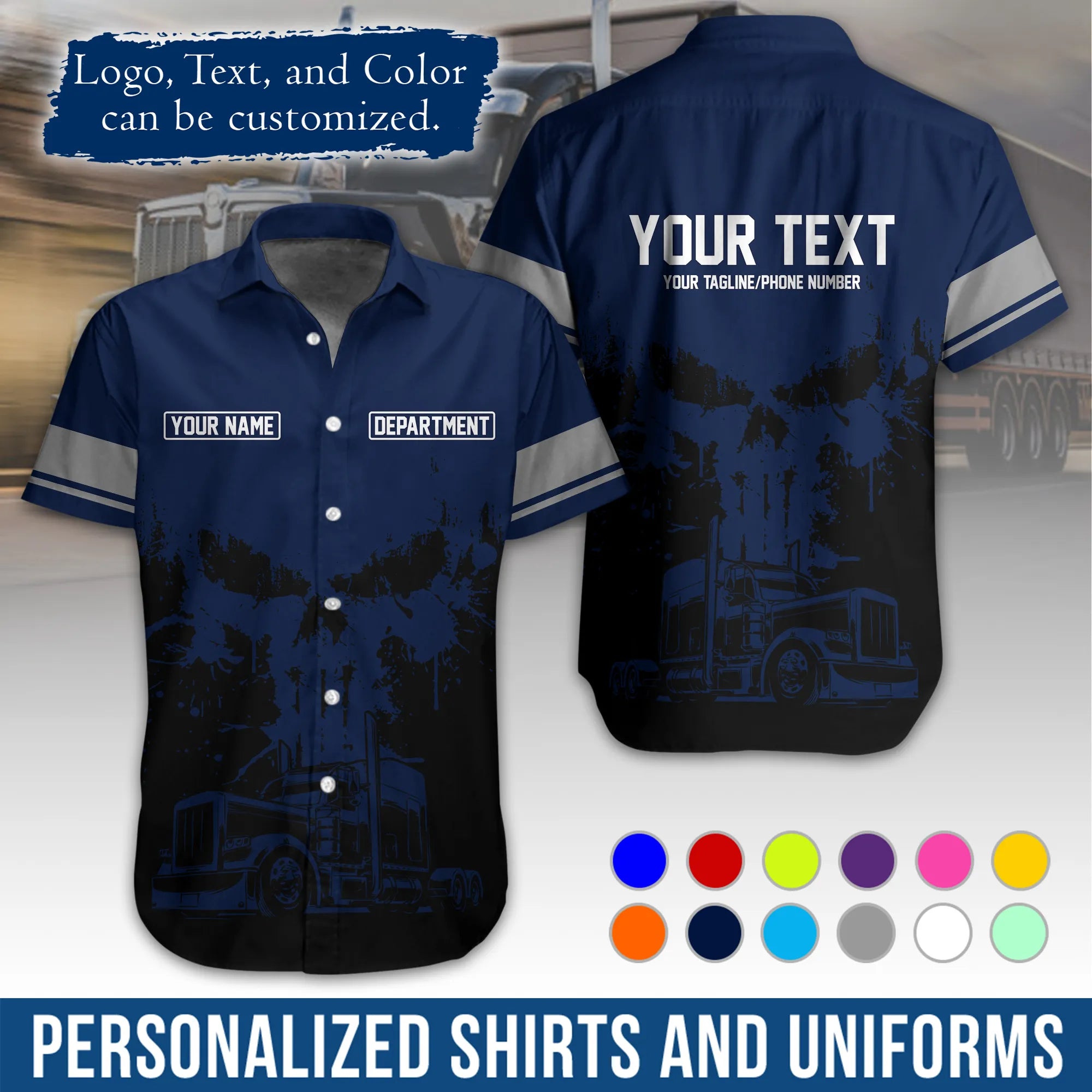 Custom Logo Trucker Apparel, Bulk Order Available, Personalized Gift for Trucking Business TRD05