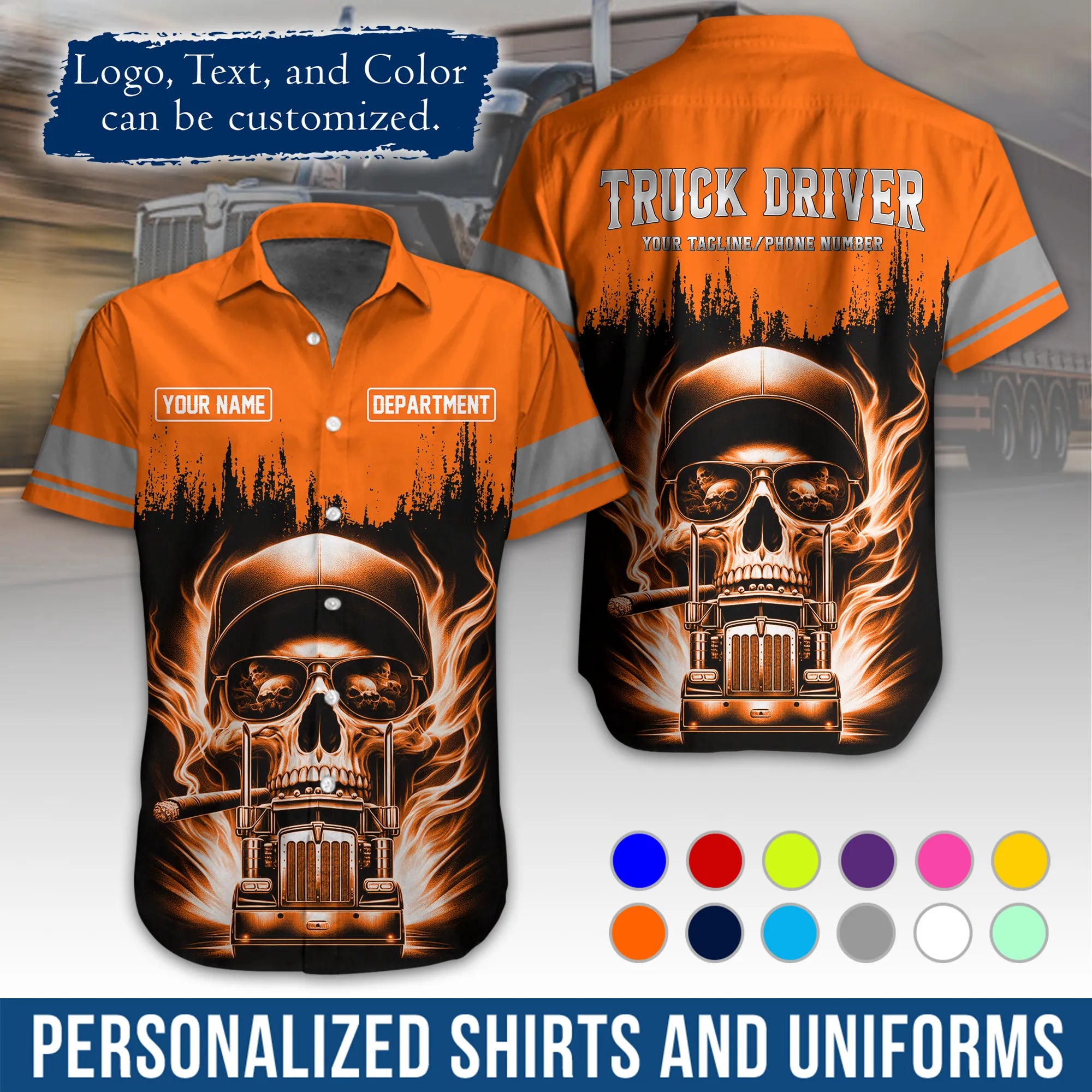 Custom Logo Trucker Apparel, Bulk Order Available, Personalized Gift for Trucking Business TRD01