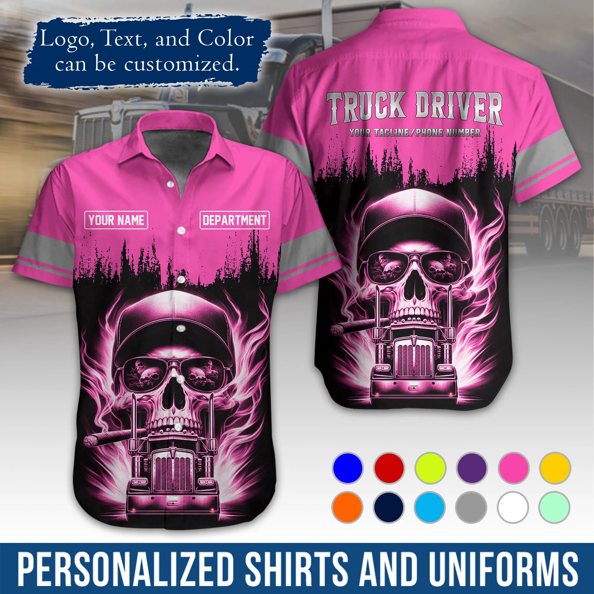 Custom Logo Trucker Apparel, Bulk Order Available, Personalized Gift for Trucking Business TRD01