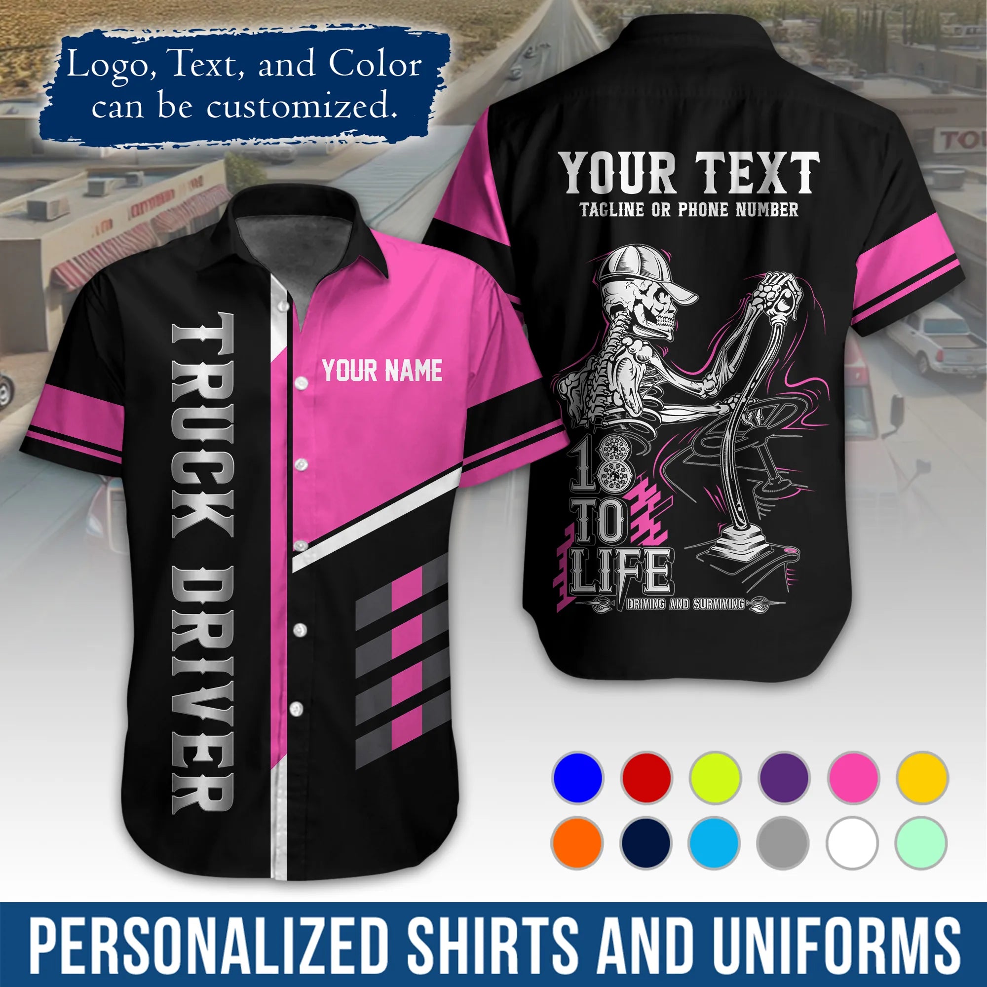 Custom Logo Trucker Apparel, Bulk Order Available, Personalized Gift for Trucking Business TRD08