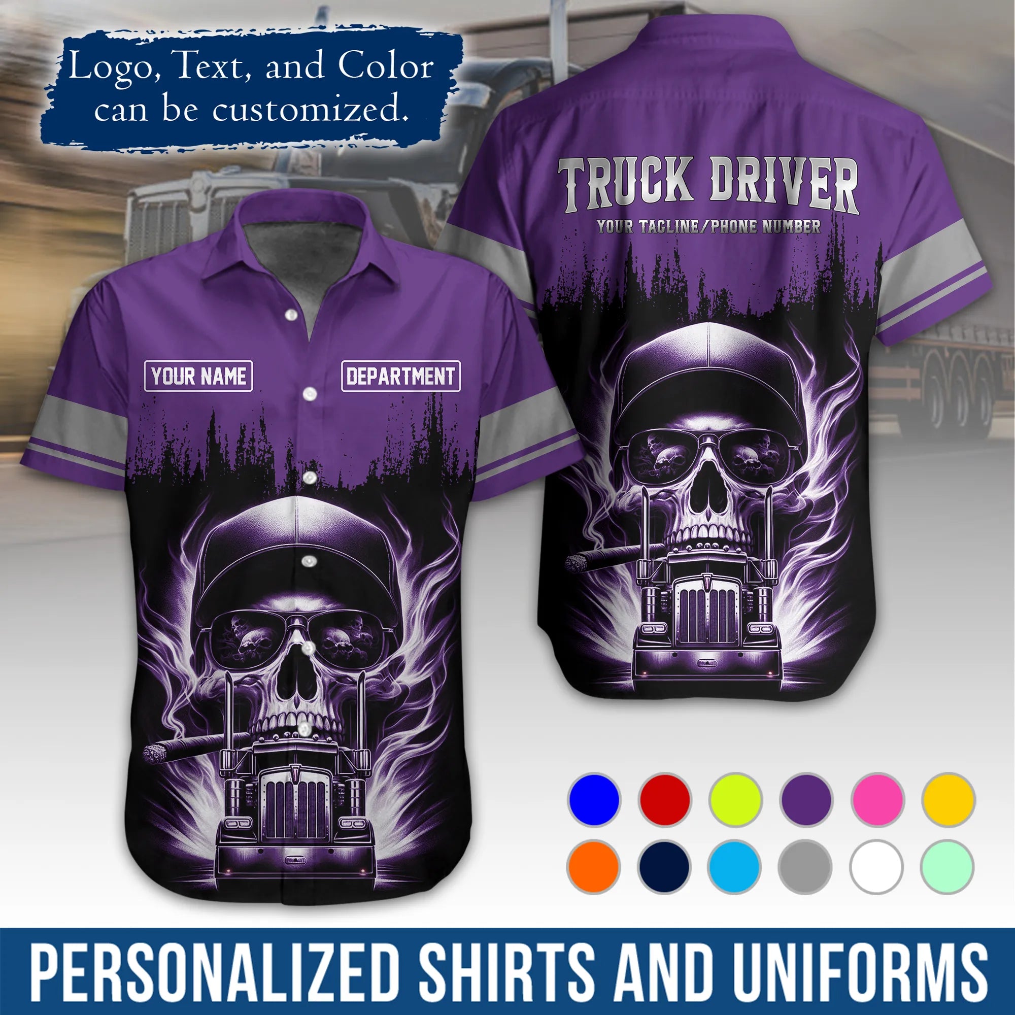 Custom Logo Trucker Apparel, Bulk Order Available, Personalized Gift for Trucking Business TRD01