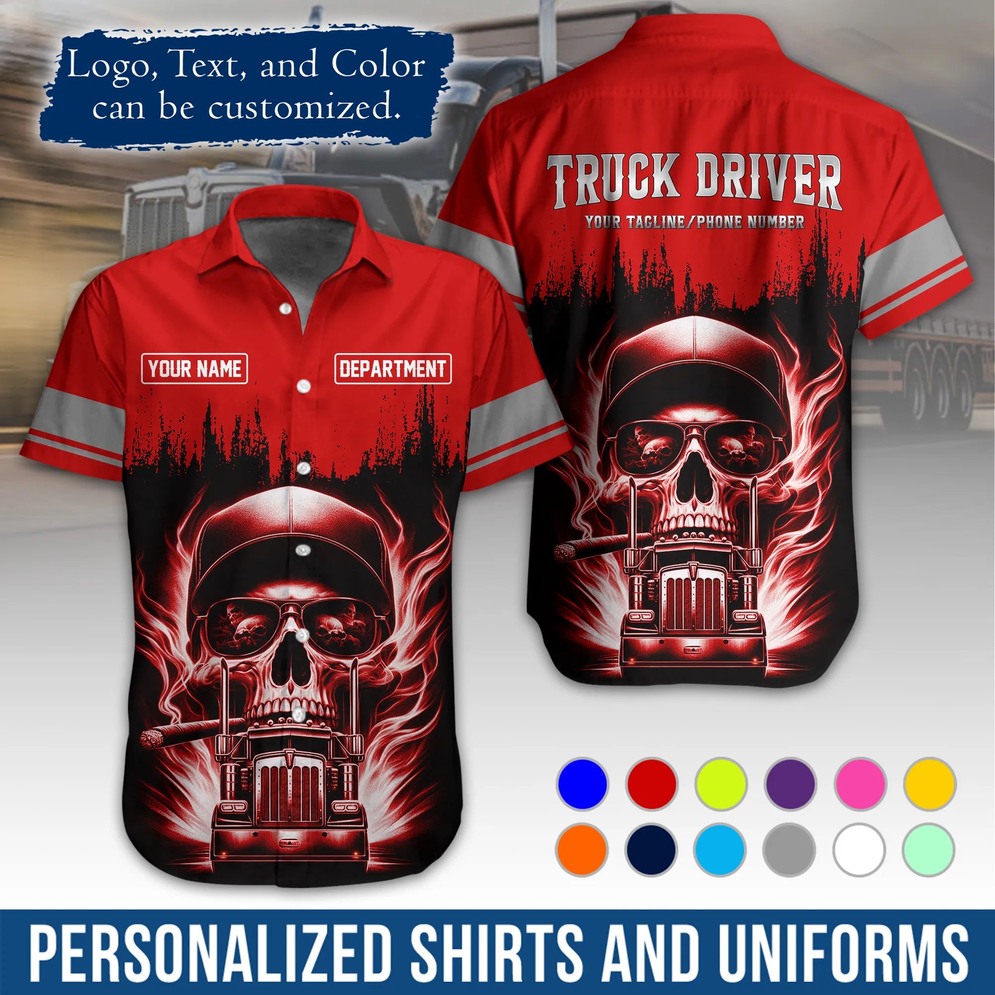 Custom Logo Trucker Apparel, Bulk Order Available, Personalized Gift for Trucking Business TRD01