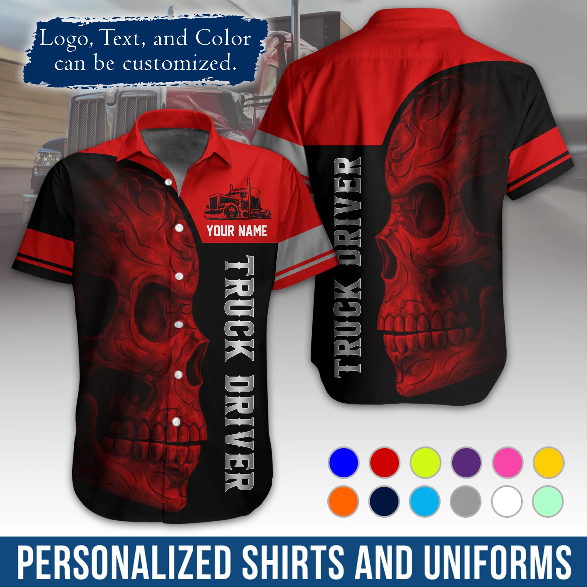 Custom Logo Trucker Apparel, Bulk Order Available, Personalized Gift for Trucking Business TRD07