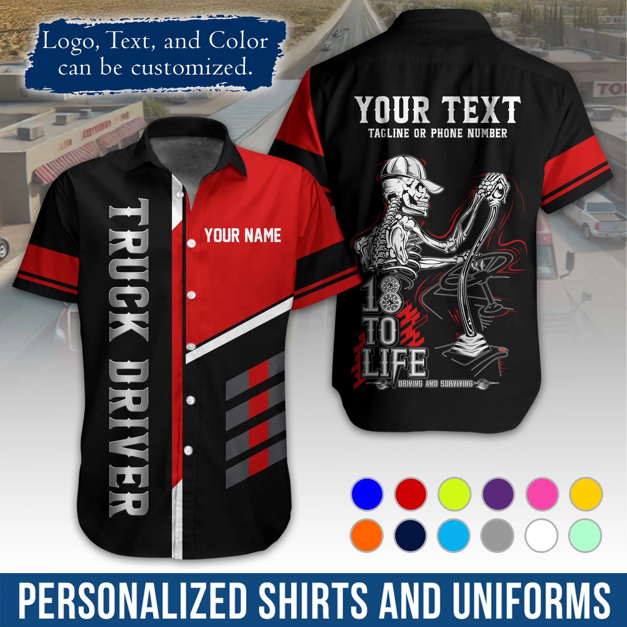 Custom Logo Trucker Apparel, Bulk Order Available, Personalized Gift for Trucking Business TRD08