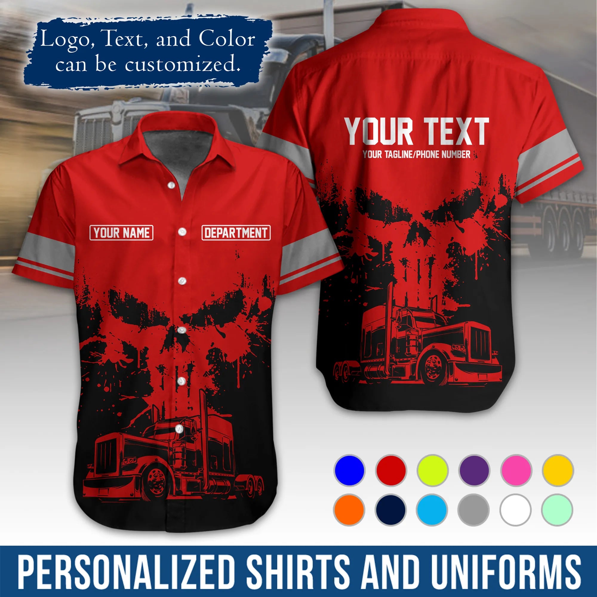 Custom Logo Trucker Apparel, Bulk Order Available, Personalized Gift for Trucking Business TRD05