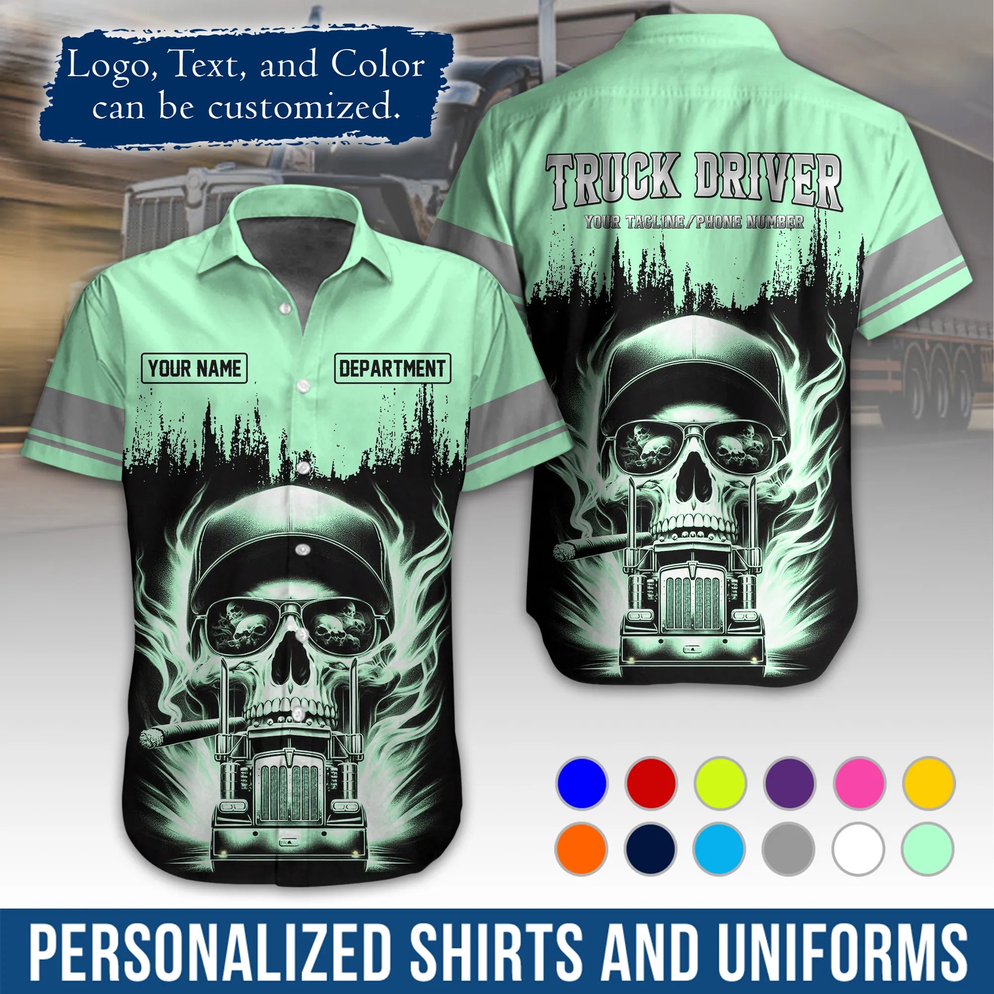 Custom Logo Trucker Apparel, Bulk Order Available, Personalized Gift for Trucking Business TRD01