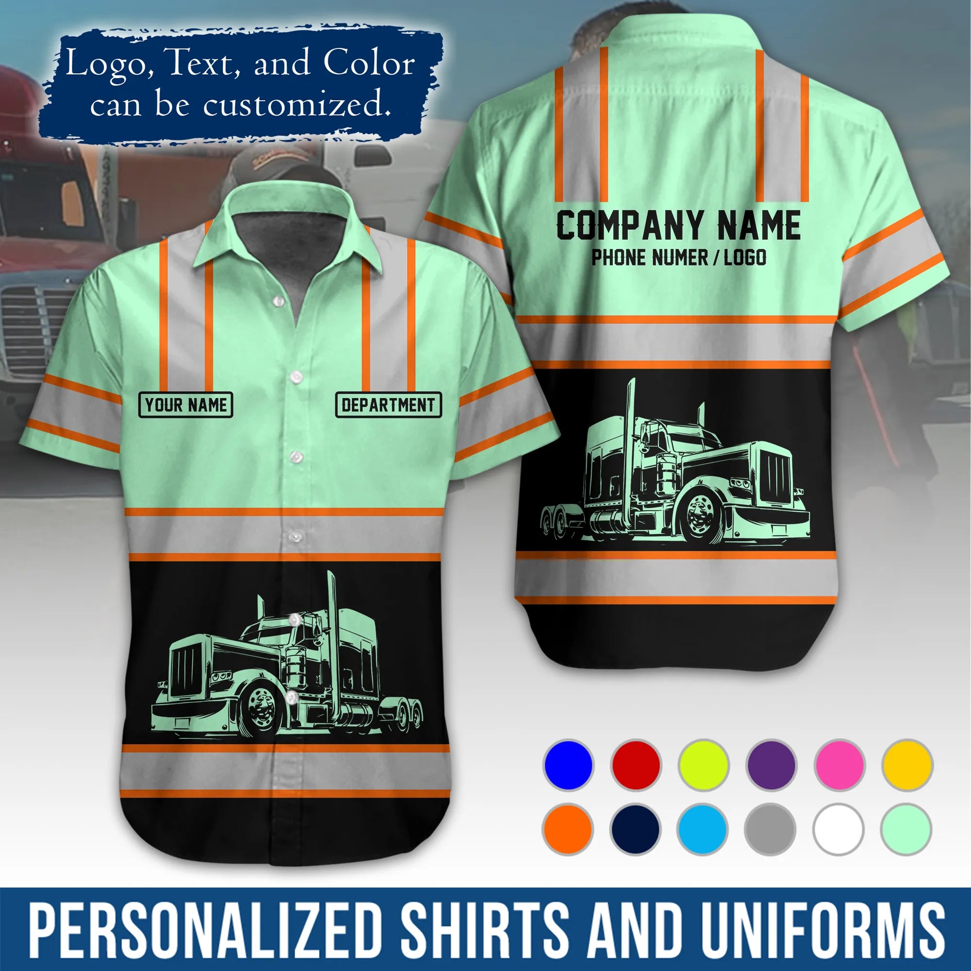 Custom Logo Trucker Apparel, Bulk Order Available, Personalized Gift for Trucking Business TRD03