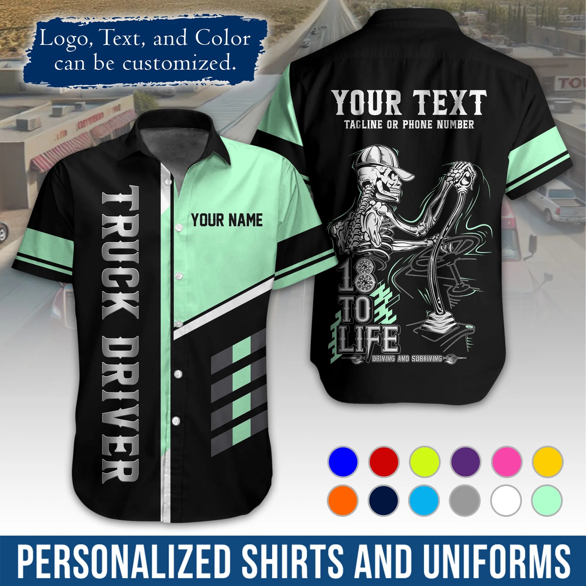 Custom Logo Trucker Apparel, Bulk Order Available, Personalized Gift for Trucking Business TRD08