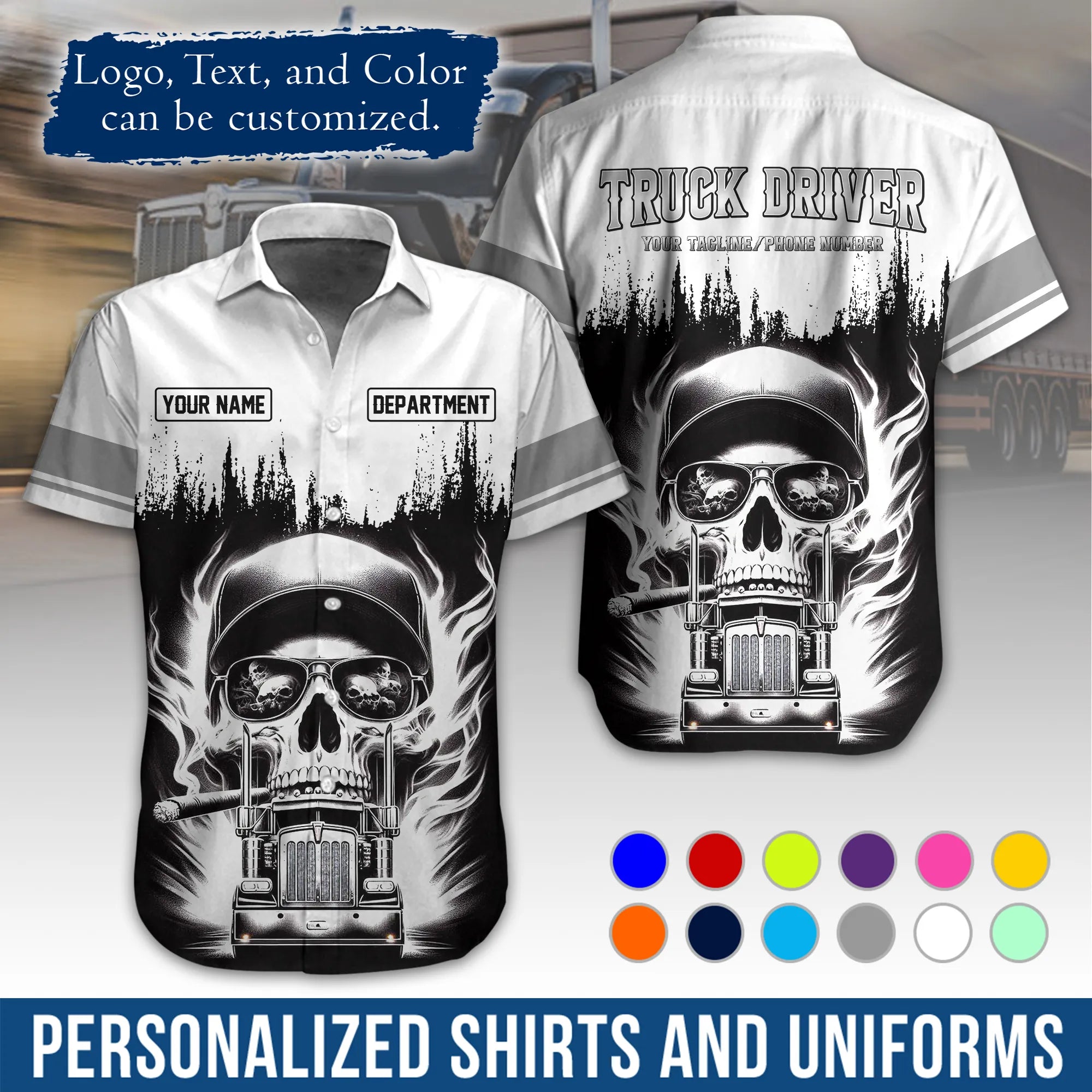 Custom Logo Trucker Apparel, Bulk Order Available, Personalized Gift for Trucking Business TRD01