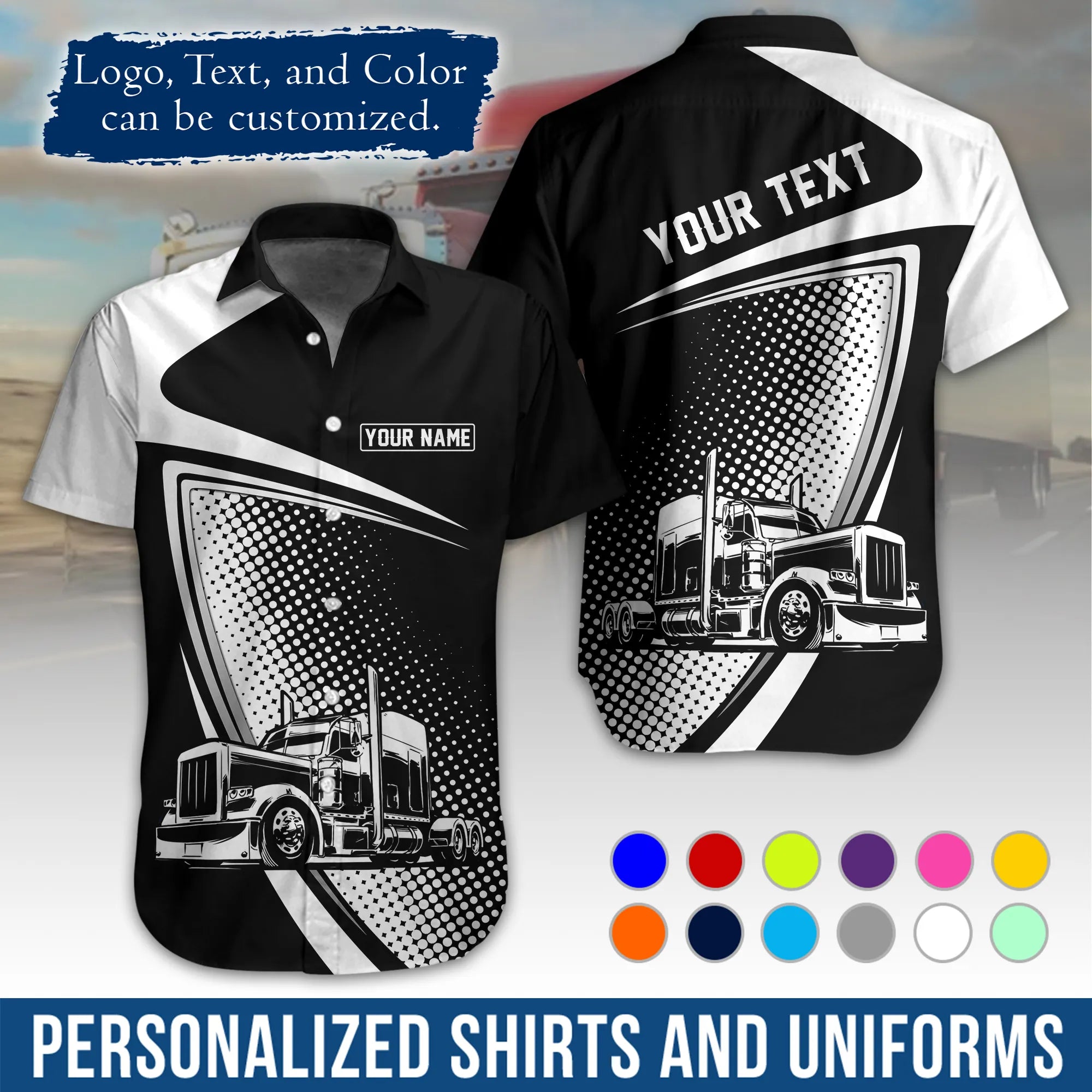 Custom Logo Trucker Apparel, Bulk Order Available, Personalized Gift for Trucking Business TRD02