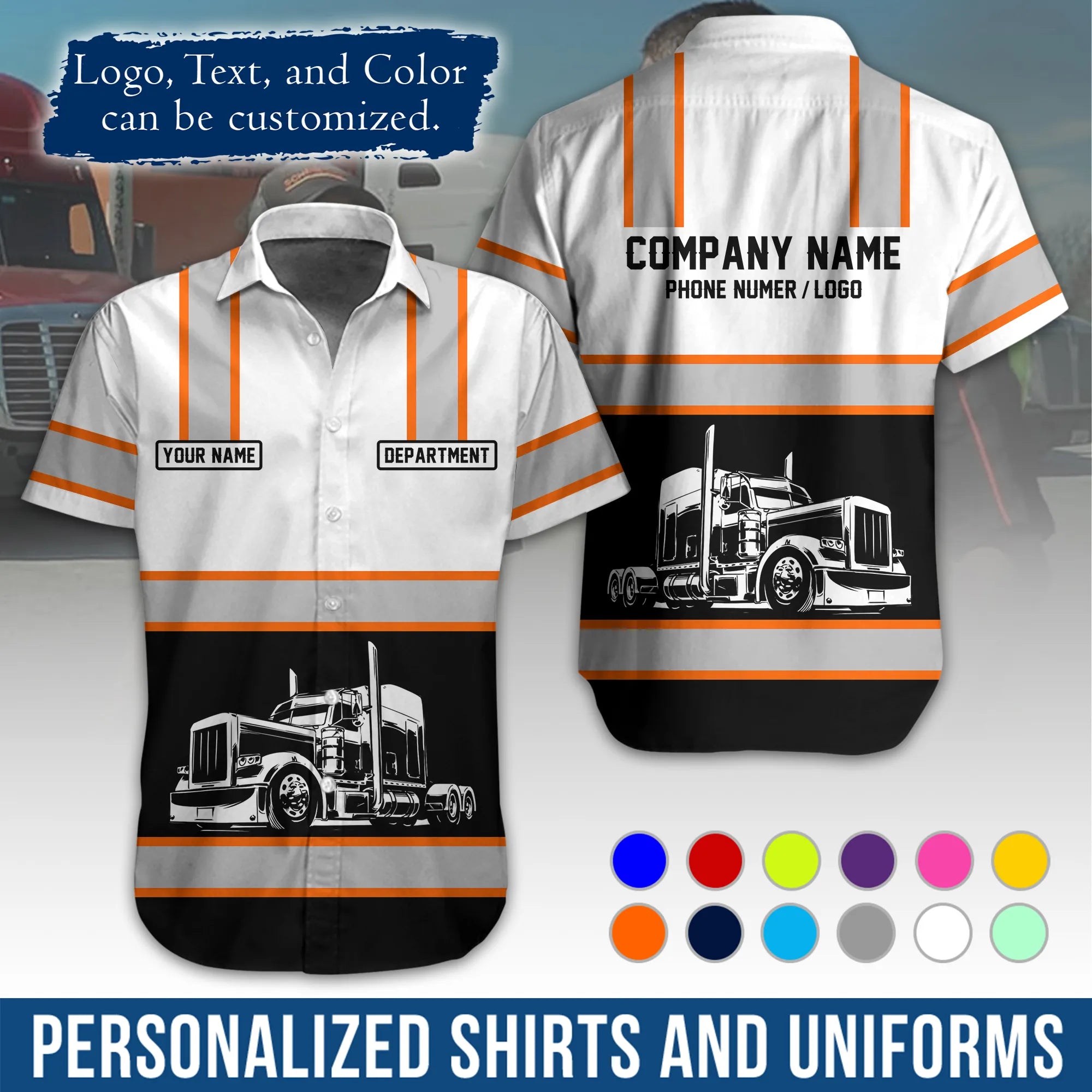 Custom Logo Trucker Apparel, Bulk Order Available, Personalized Gift for Trucking Business TRD03