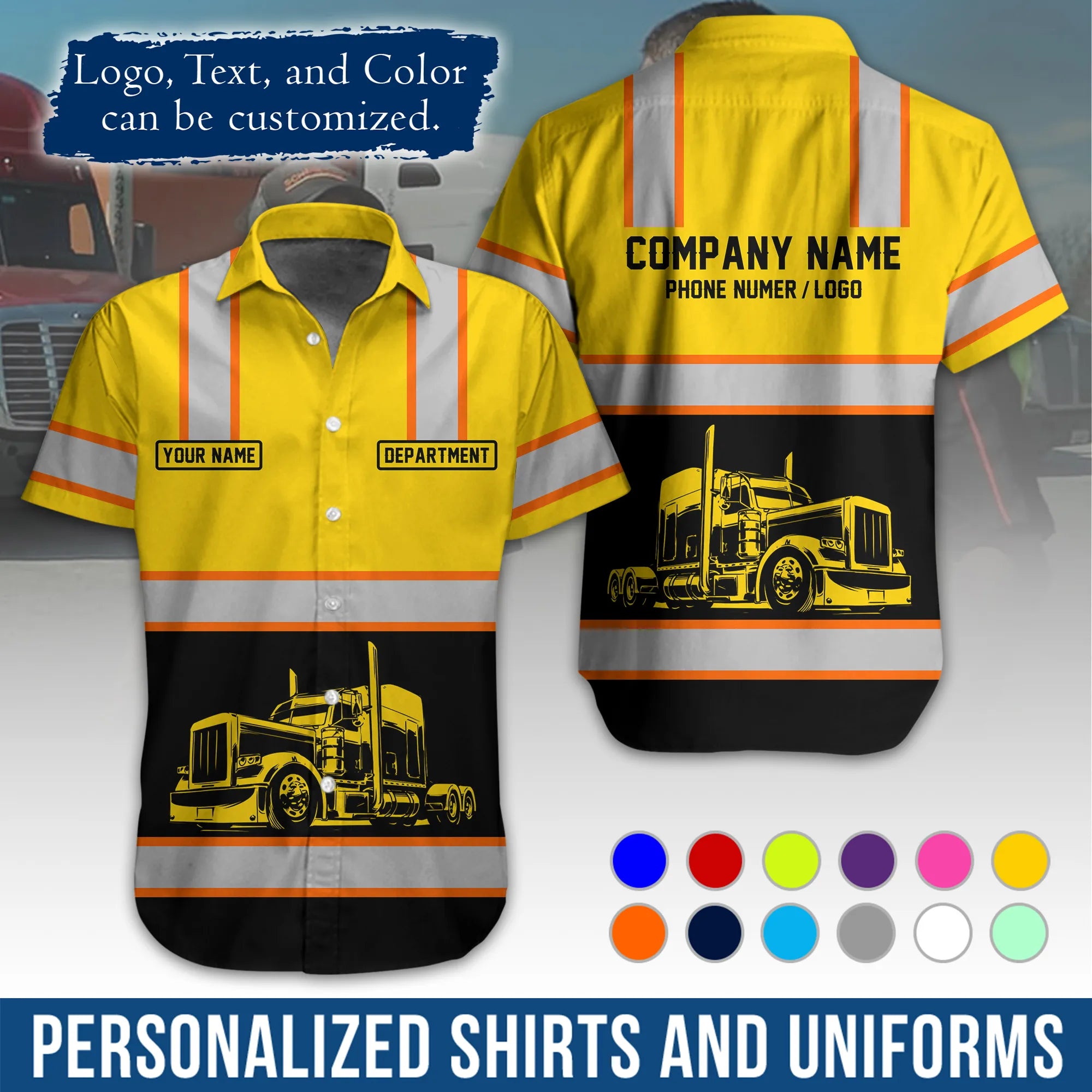 Custom Logo Trucker Apparel, Bulk Order Available, Personalized Gift for Trucking Business TRD03