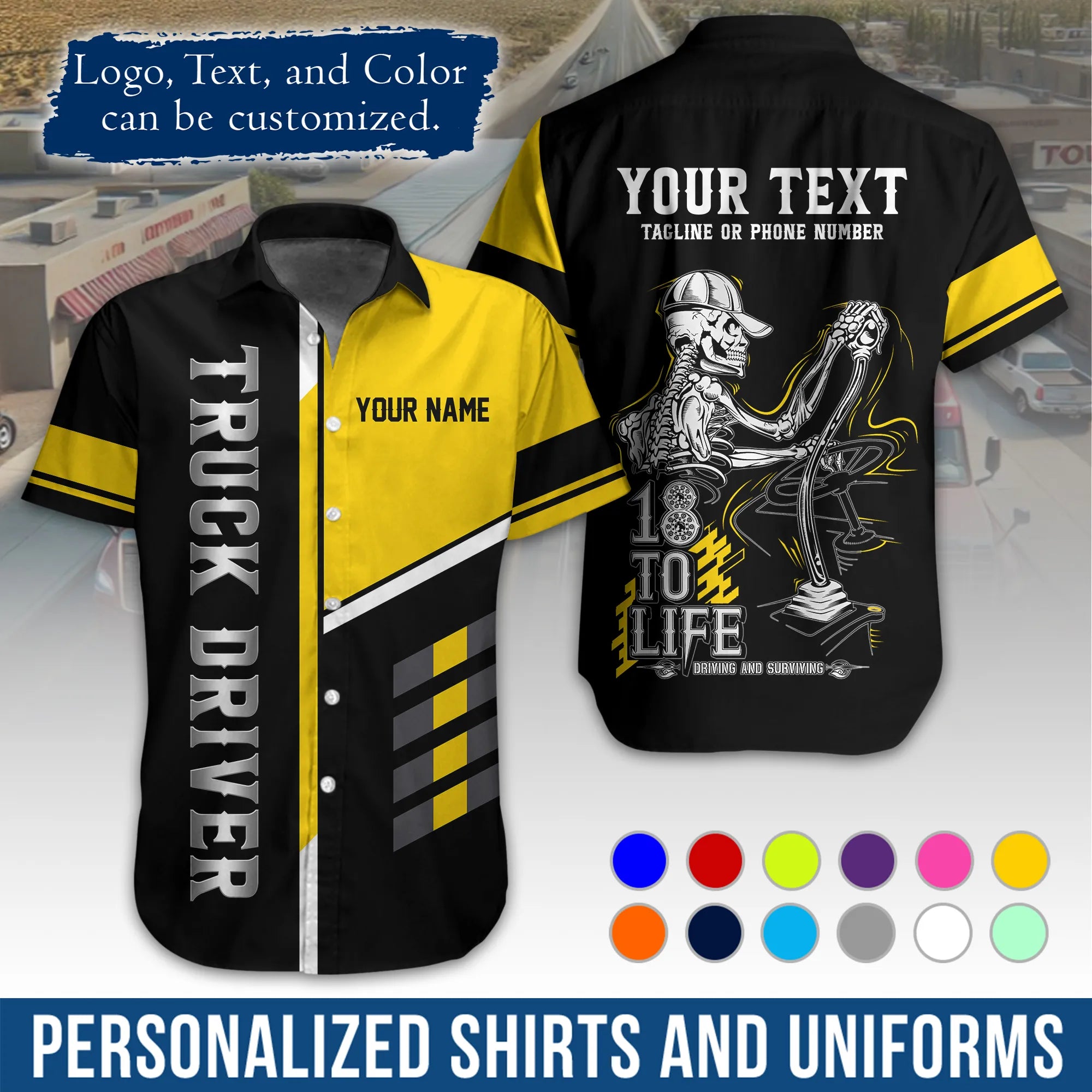 Custom Logo Trucker Apparel, Bulk Order Available, Personalized Gift for Trucking Business TRD08