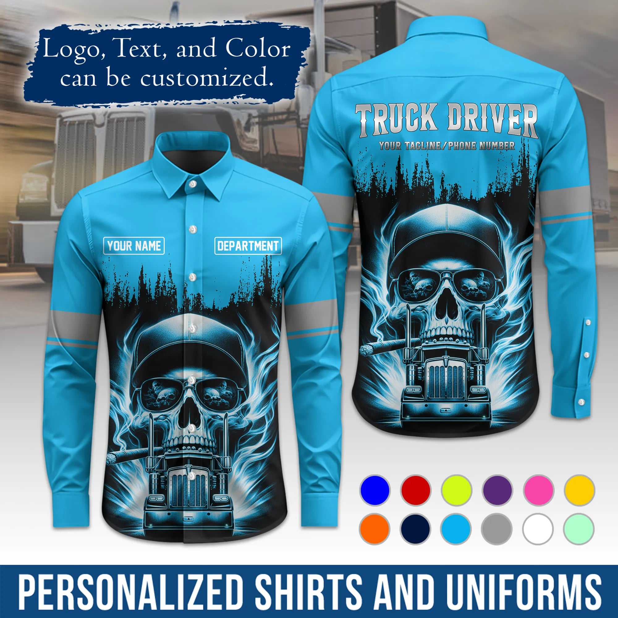 Custom Logo Trucker Apparel, Bulk Order Available, Personalized Gift for Trucking Business TRD01