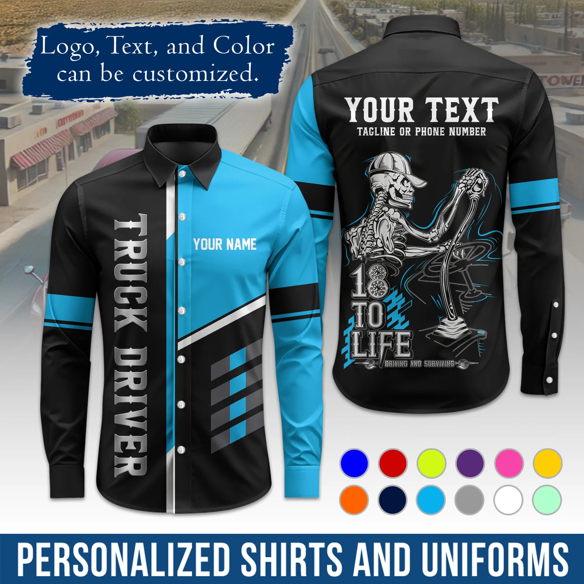 Custom Logo Trucker Apparel, Bulk Order Available, Personalized Gift for Trucking Business TRD08