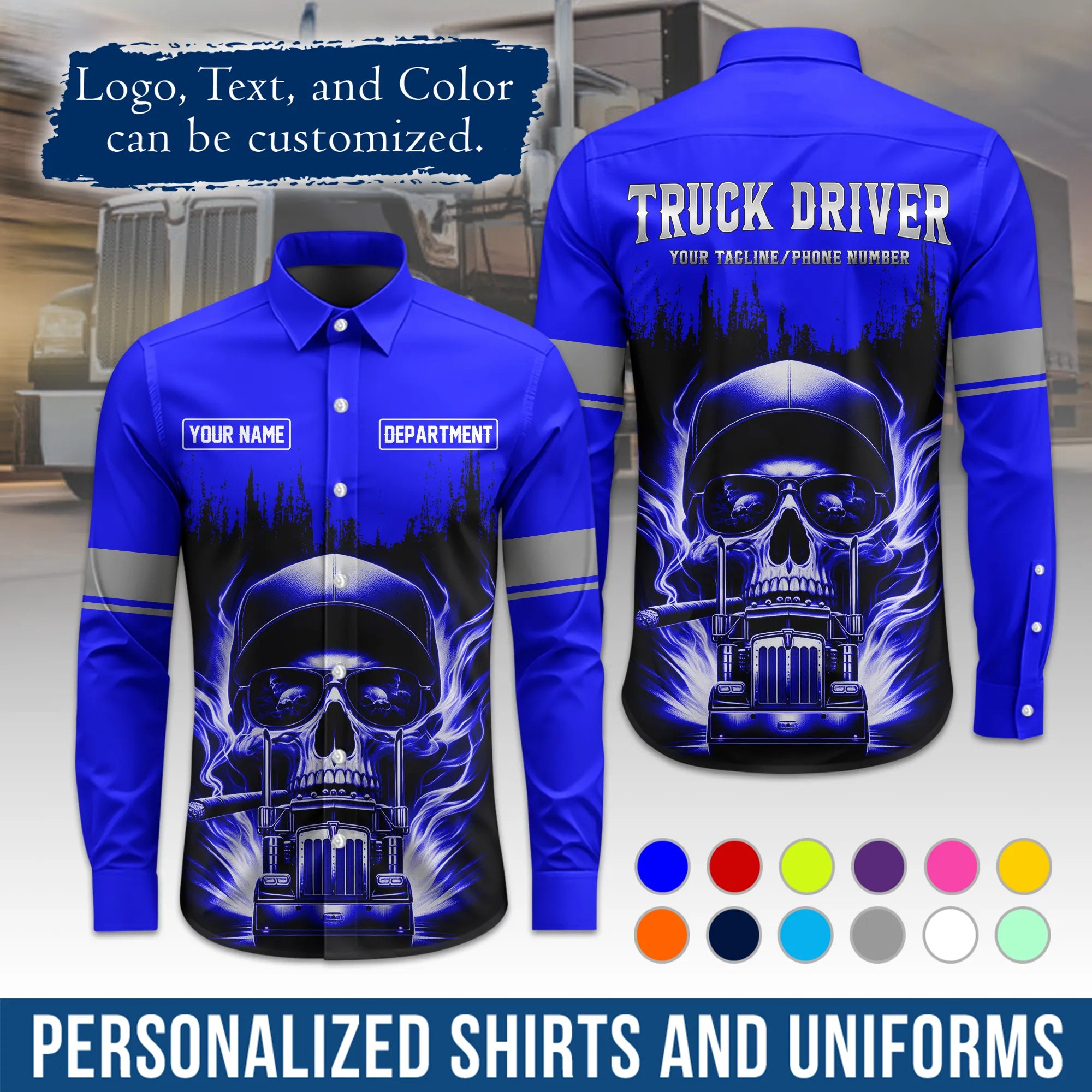 Custom Logo Trucker Apparel, Bulk Order Available, Personalized Gift for Trucking Business TRD01