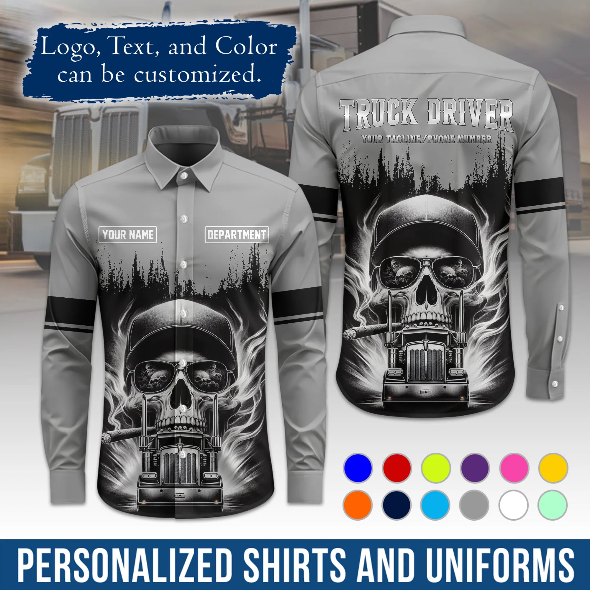 Custom Logo Trucker Apparel, Bulk Order Available, Personalized Gift for Trucking Business TRD01