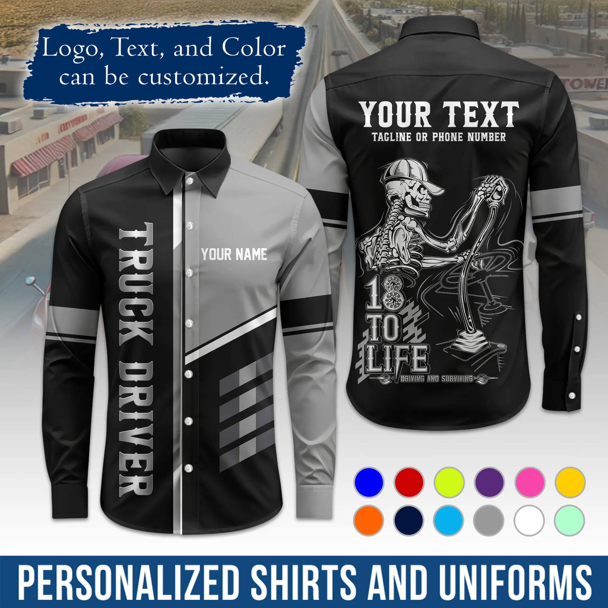 Custom Logo Trucker Apparel, Bulk Order Available, Personalized Gift for Trucking Business TRD08