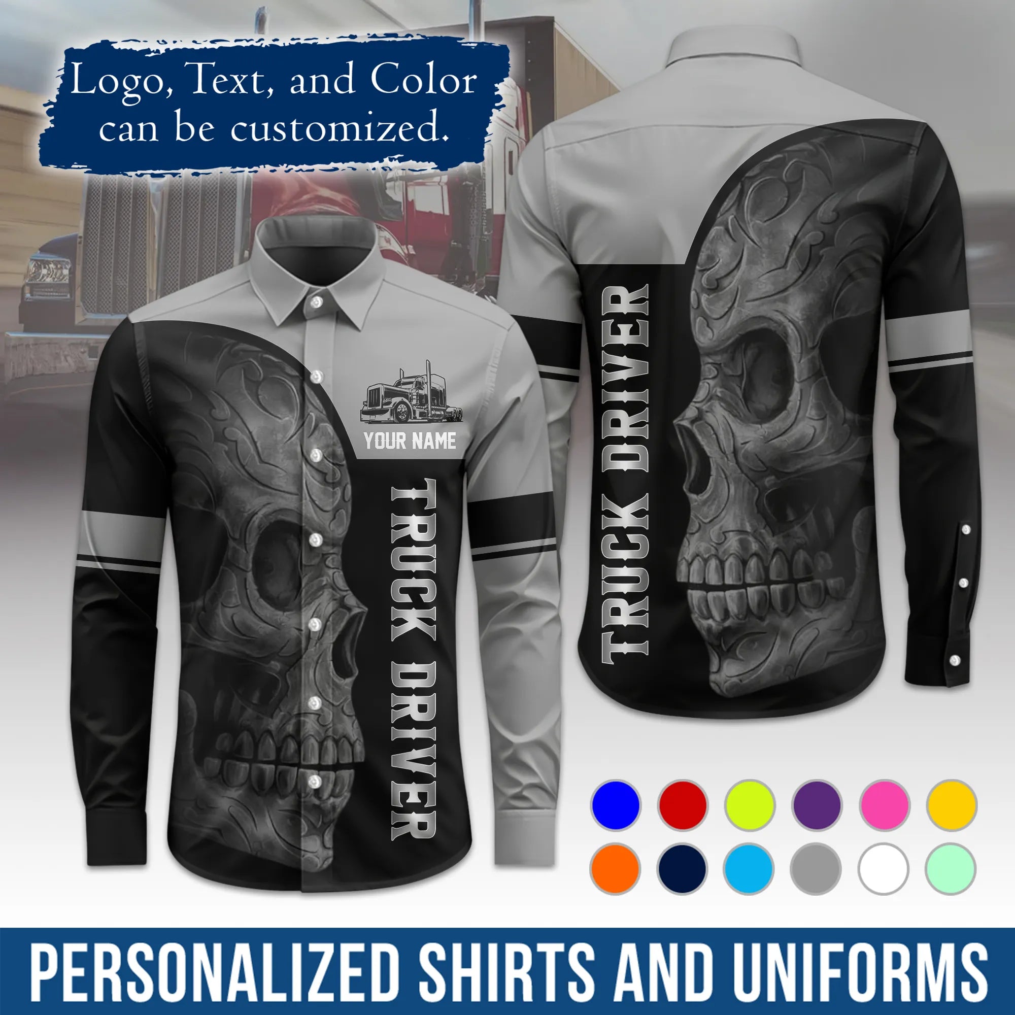 Custom Logo Trucker Apparel, Bulk Order Available, Personalized Gift for Trucking Business TRD07