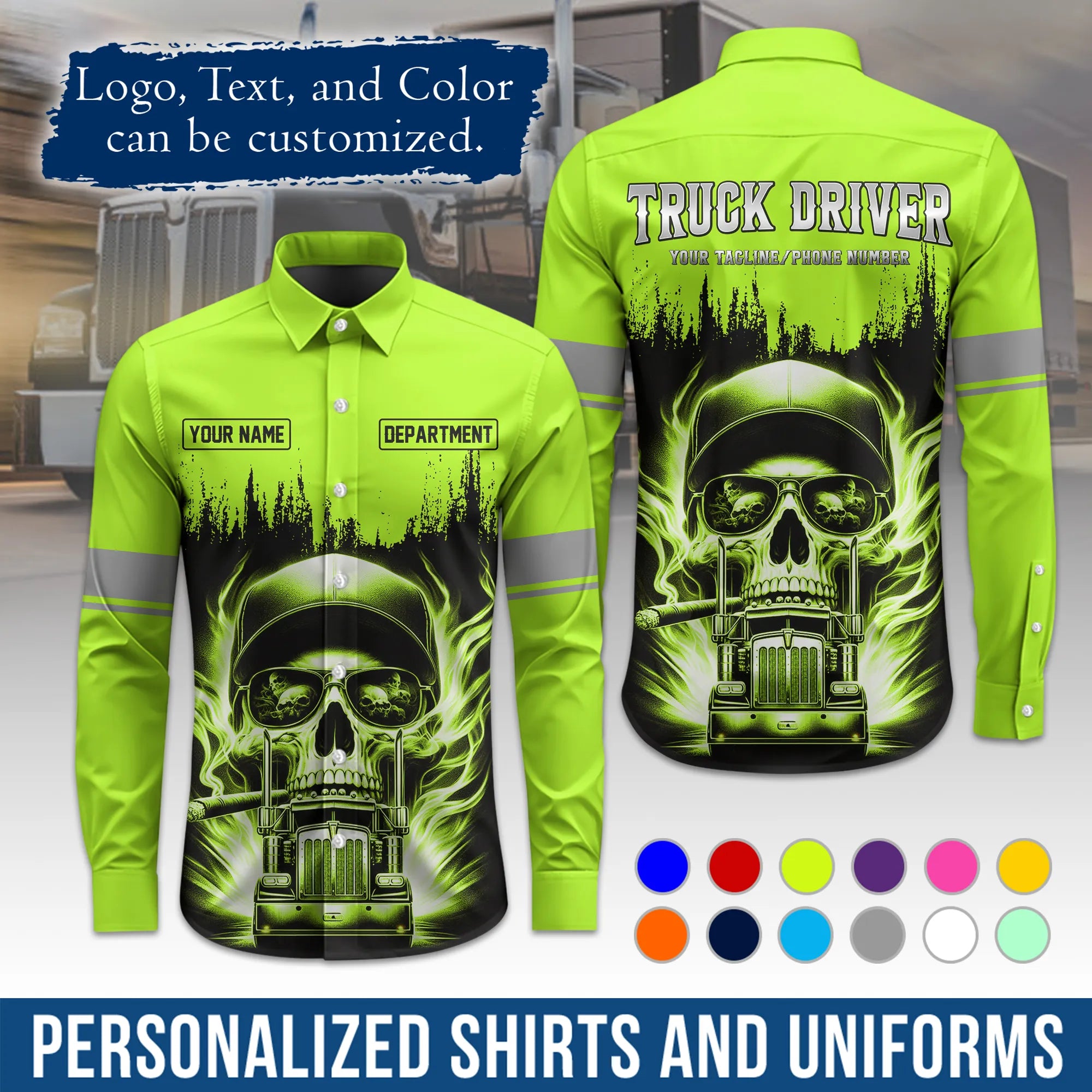 Custom Logo Trucker Apparel, Bulk Order Available, Personalized Gift for Trucking Business TRD01