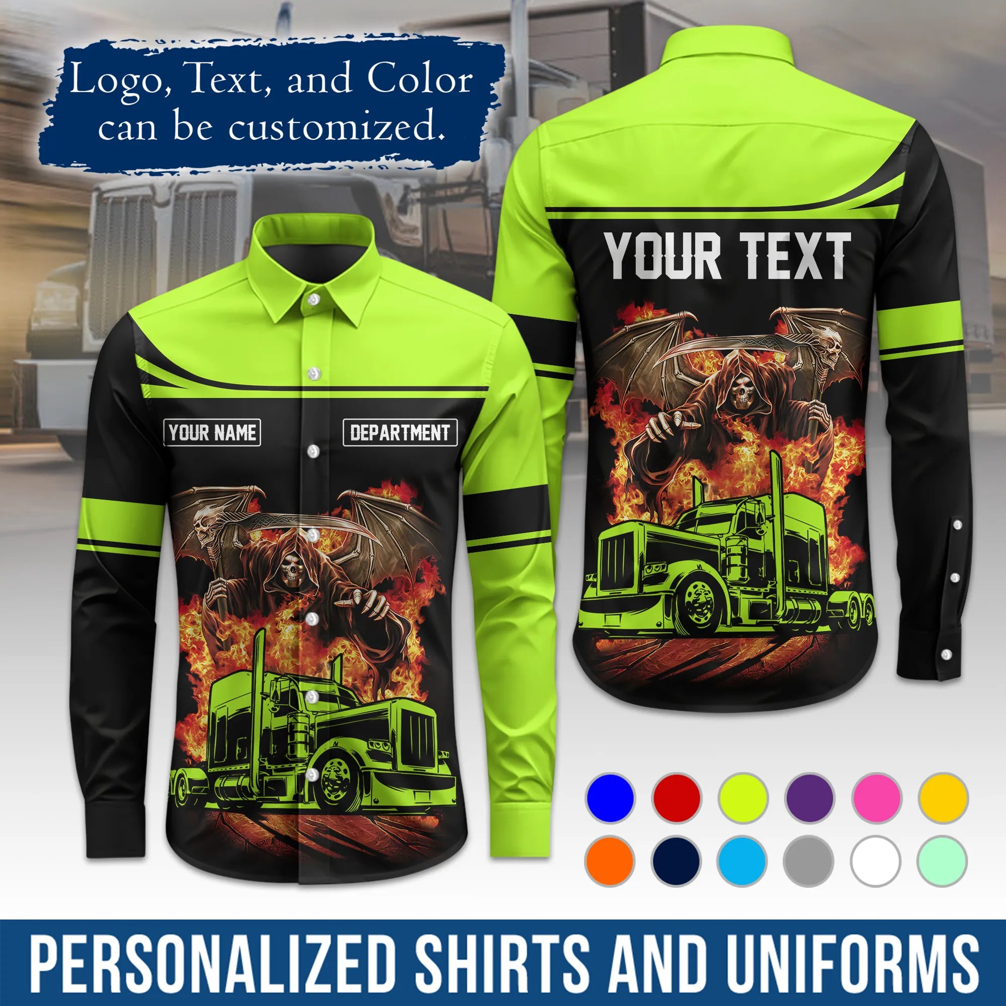 Custom Logo Trucker Apparel, Bulk Order Available, Personalized Gift for Trucking Business TRD04