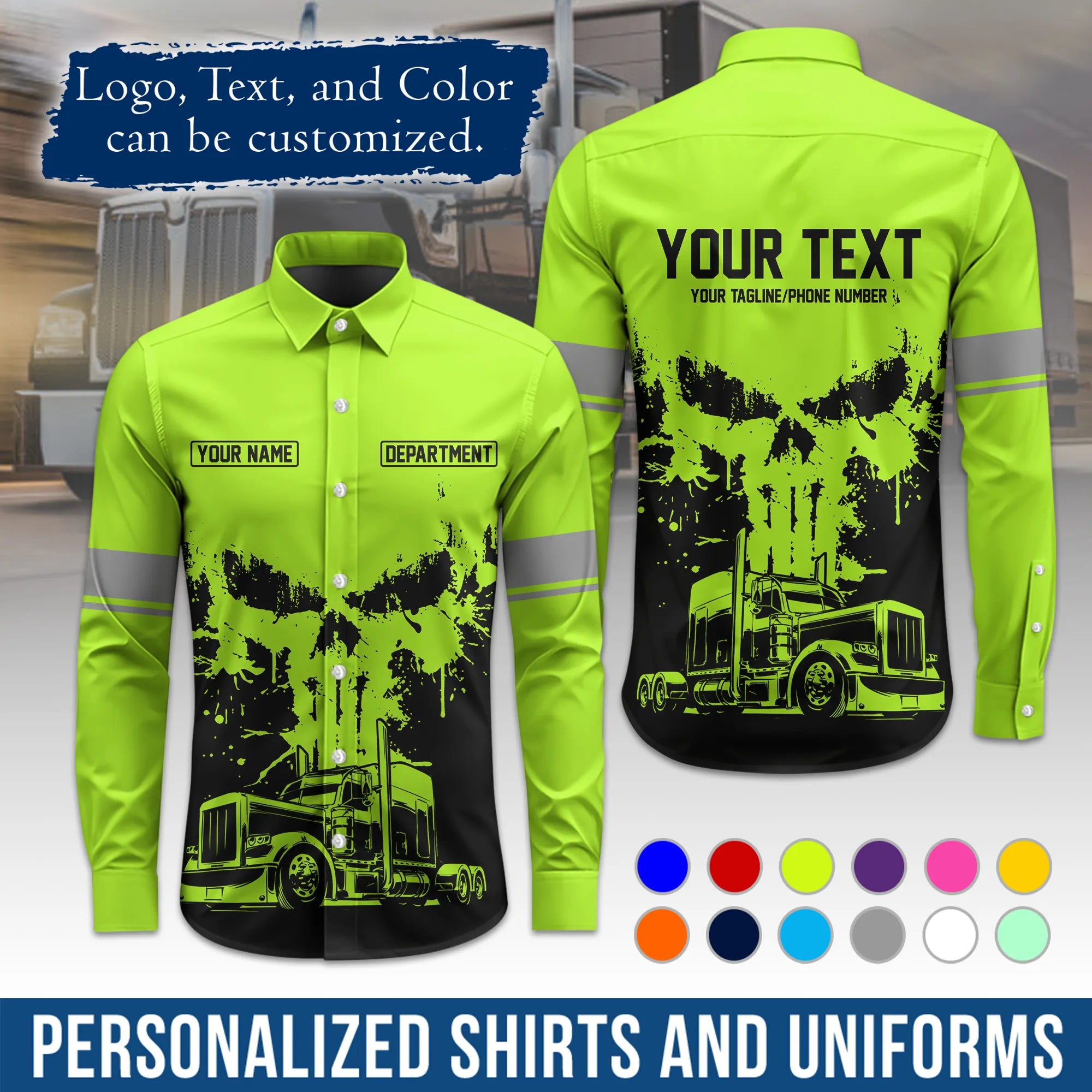 Custom Logo Trucker Apparel, Bulk Order Available, Personalized Gift for Trucking Business TRD05