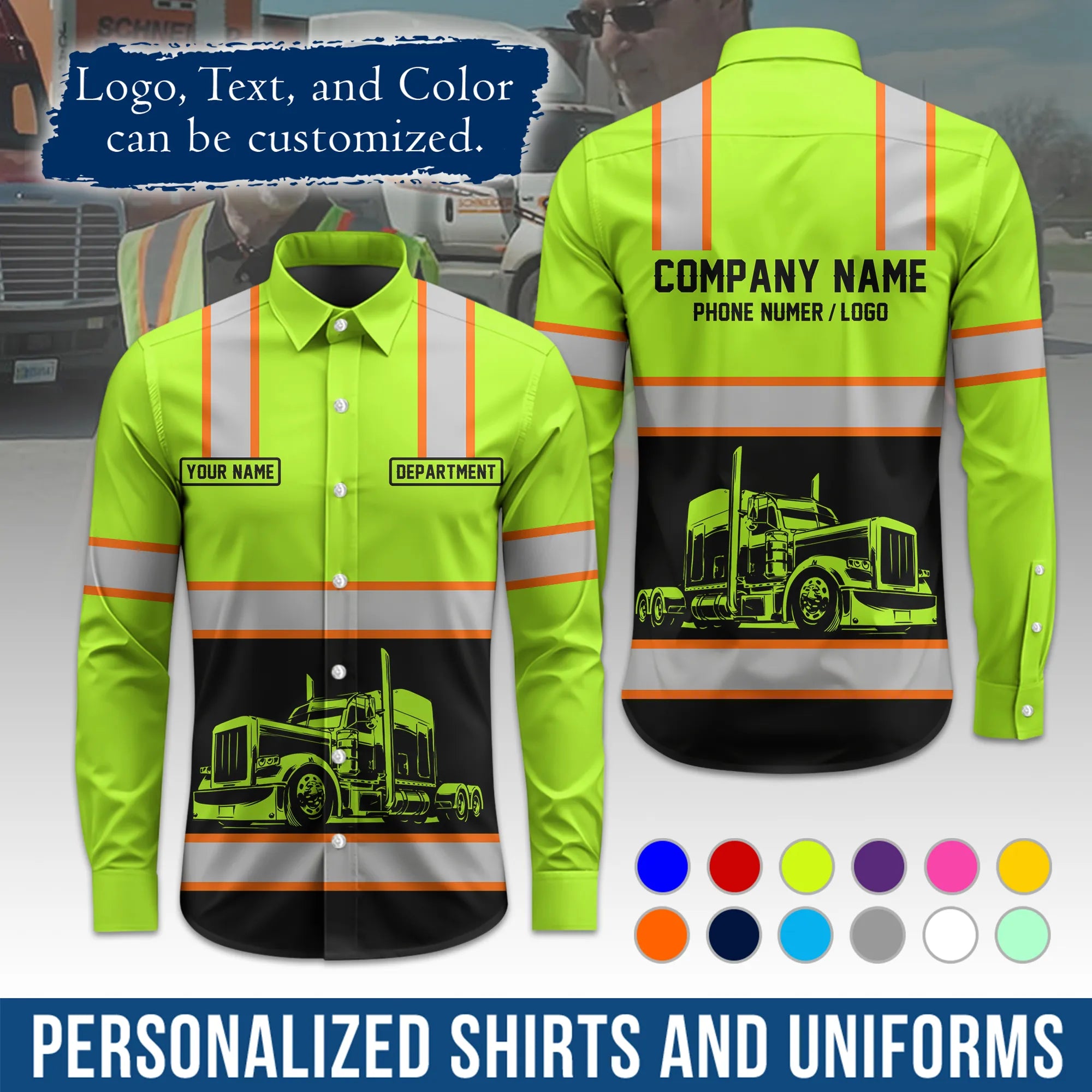 Custom Logo Trucker Apparel, Bulk Order Available, Personalized Gift for Trucking Business TRD03