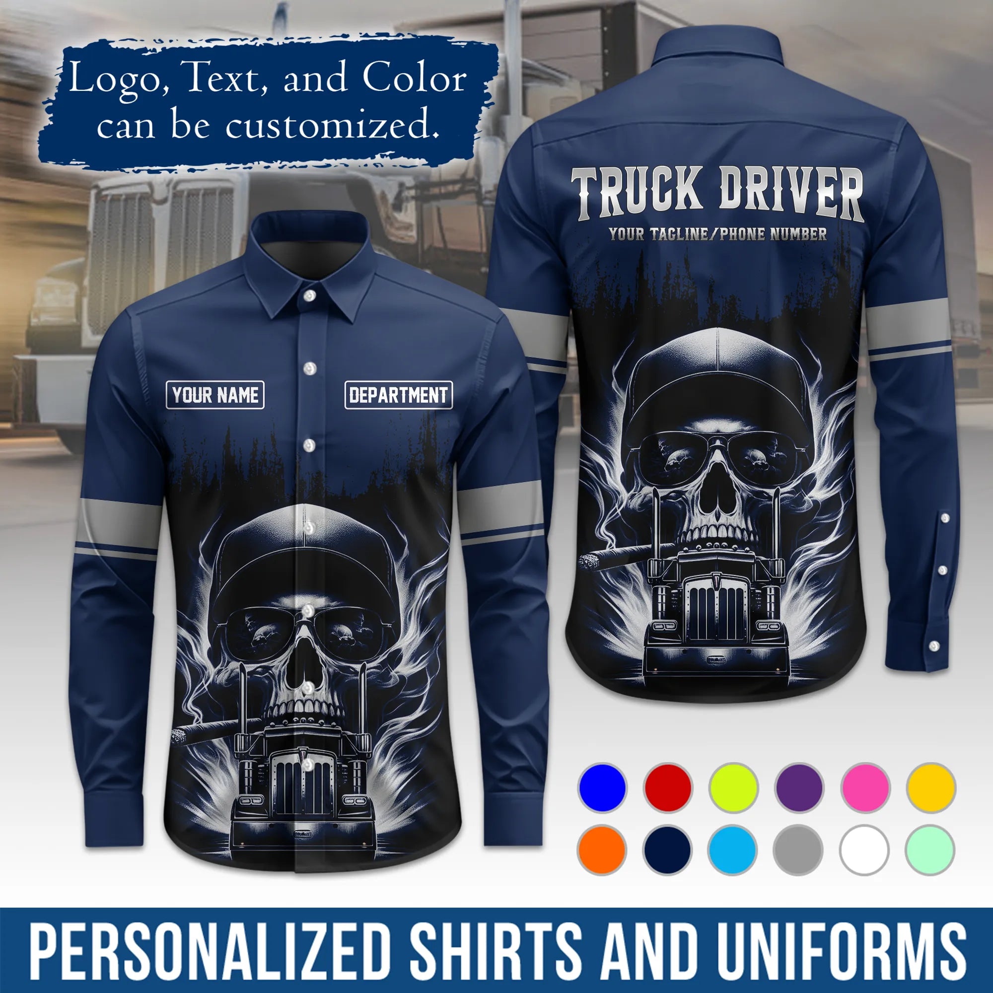 Custom Logo Trucker Apparel, Bulk Order Available, Personalized Gift for Trucking Business TRD01