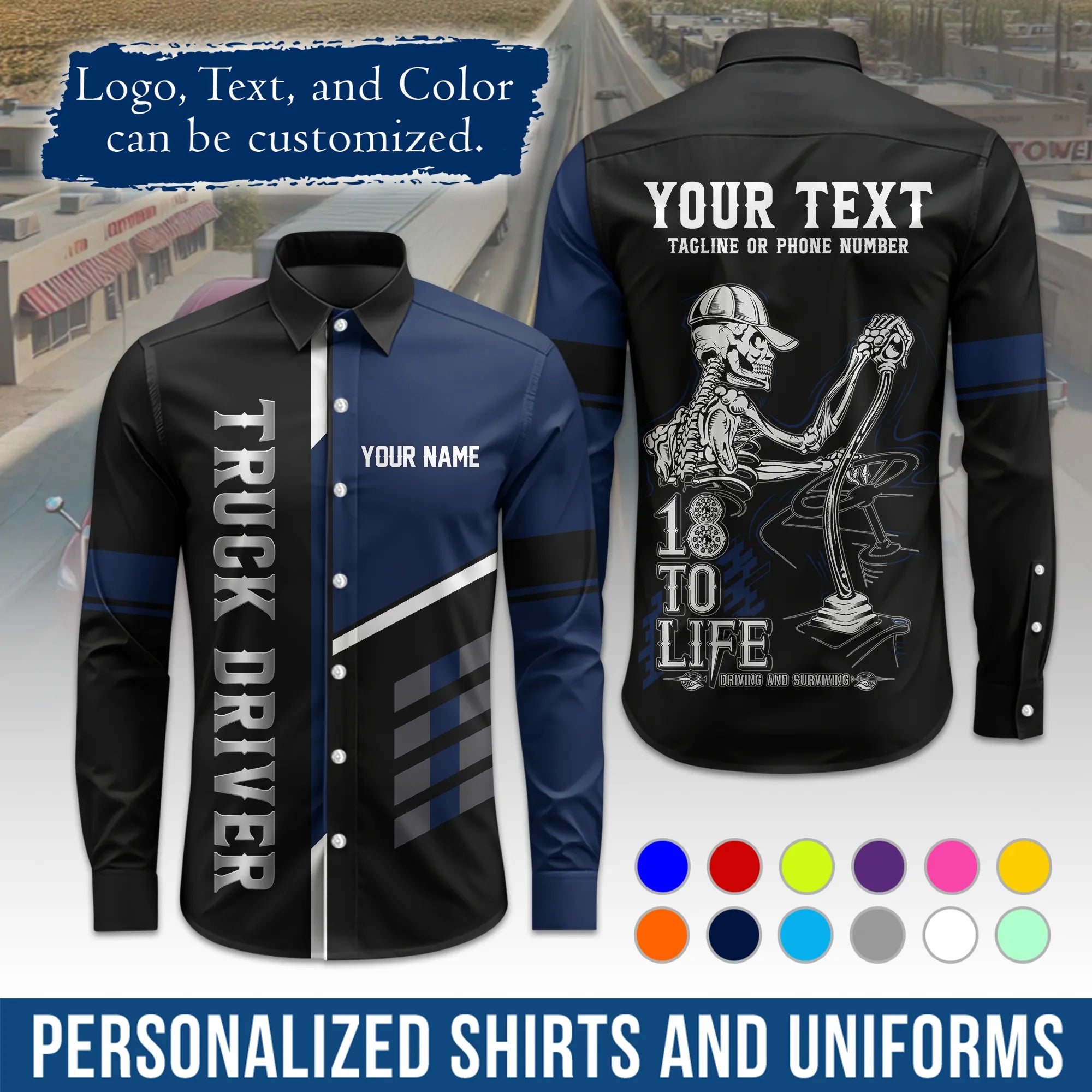 Custom Logo Trucker Apparel, Bulk Order Available, Personalized Gift for Trucking Business TRD08