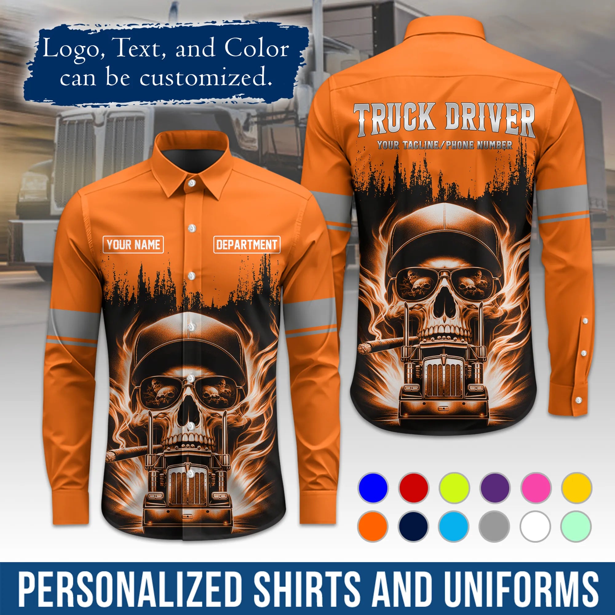 Custom Logo Trucker Apparel, Bulk Order Available, Personalized Gift for Trucking Business TRD01