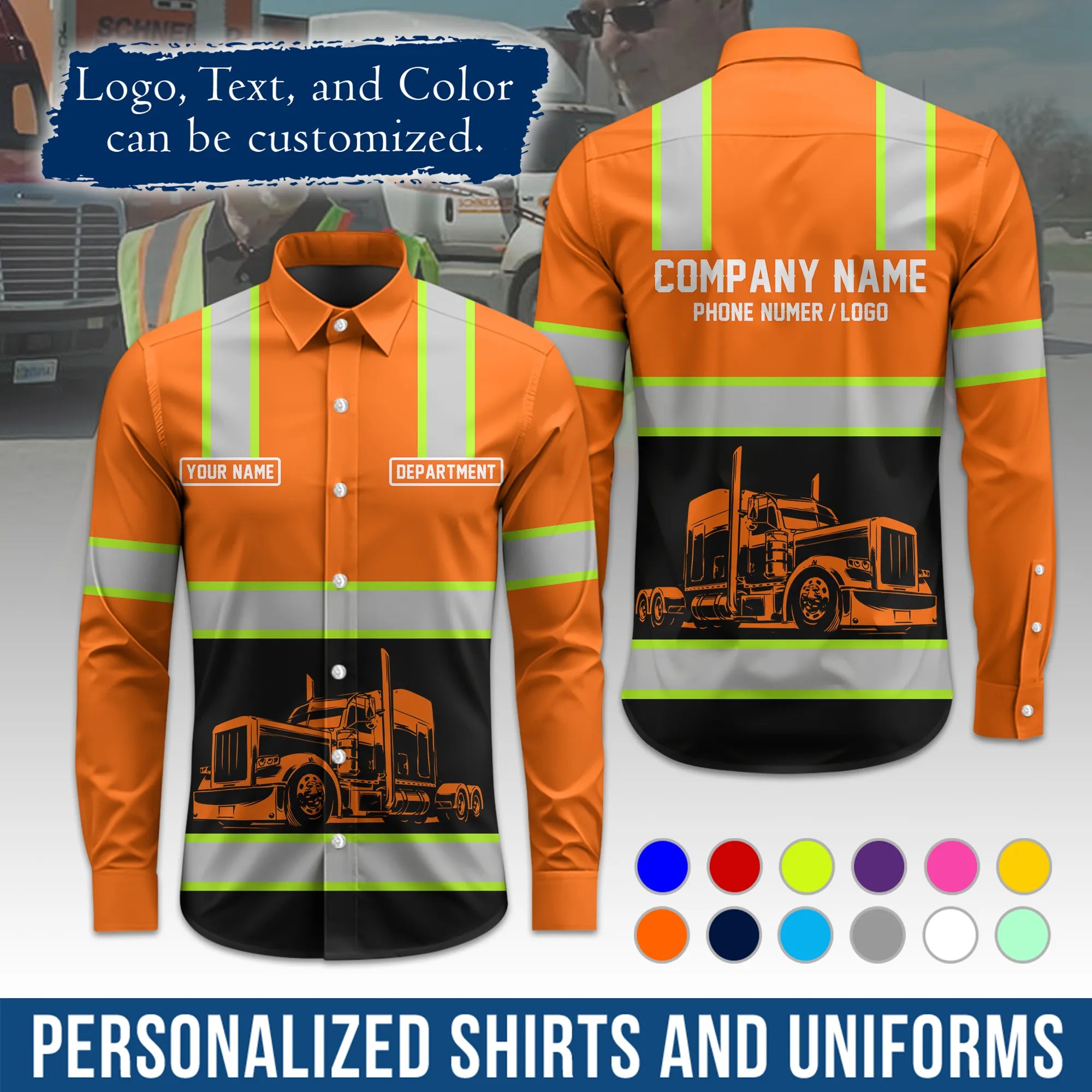 Custom Logo Trucker Apparel, Bulk Order Available, Personalized Gift for Trucking Business TRD03