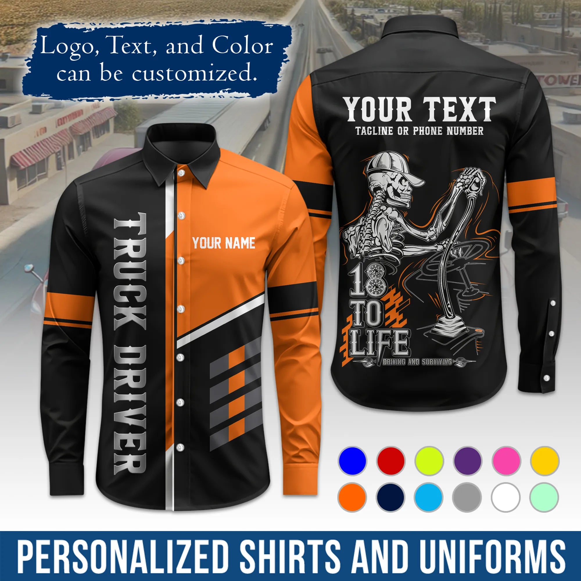 Custom Logo Trucker Apparel, Bulk Order Available, Personalized Gift for Trucking Business TRD08