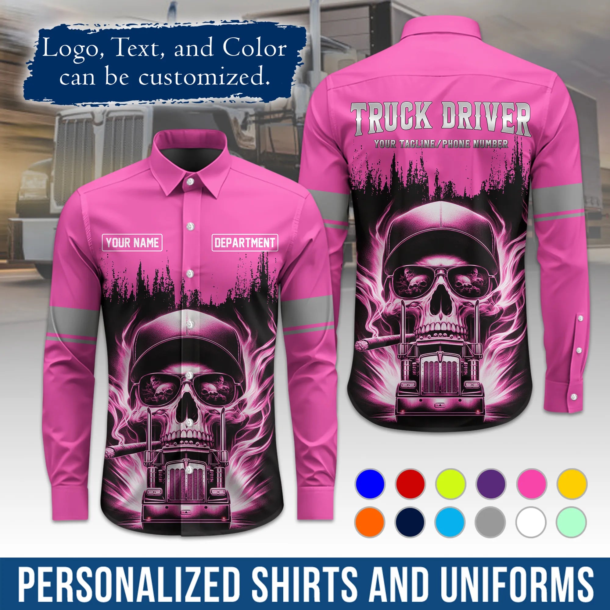 Custom Logo Trucker Apparel, Bulk Order Available, Personalized Gift for Trucking Business TRD01